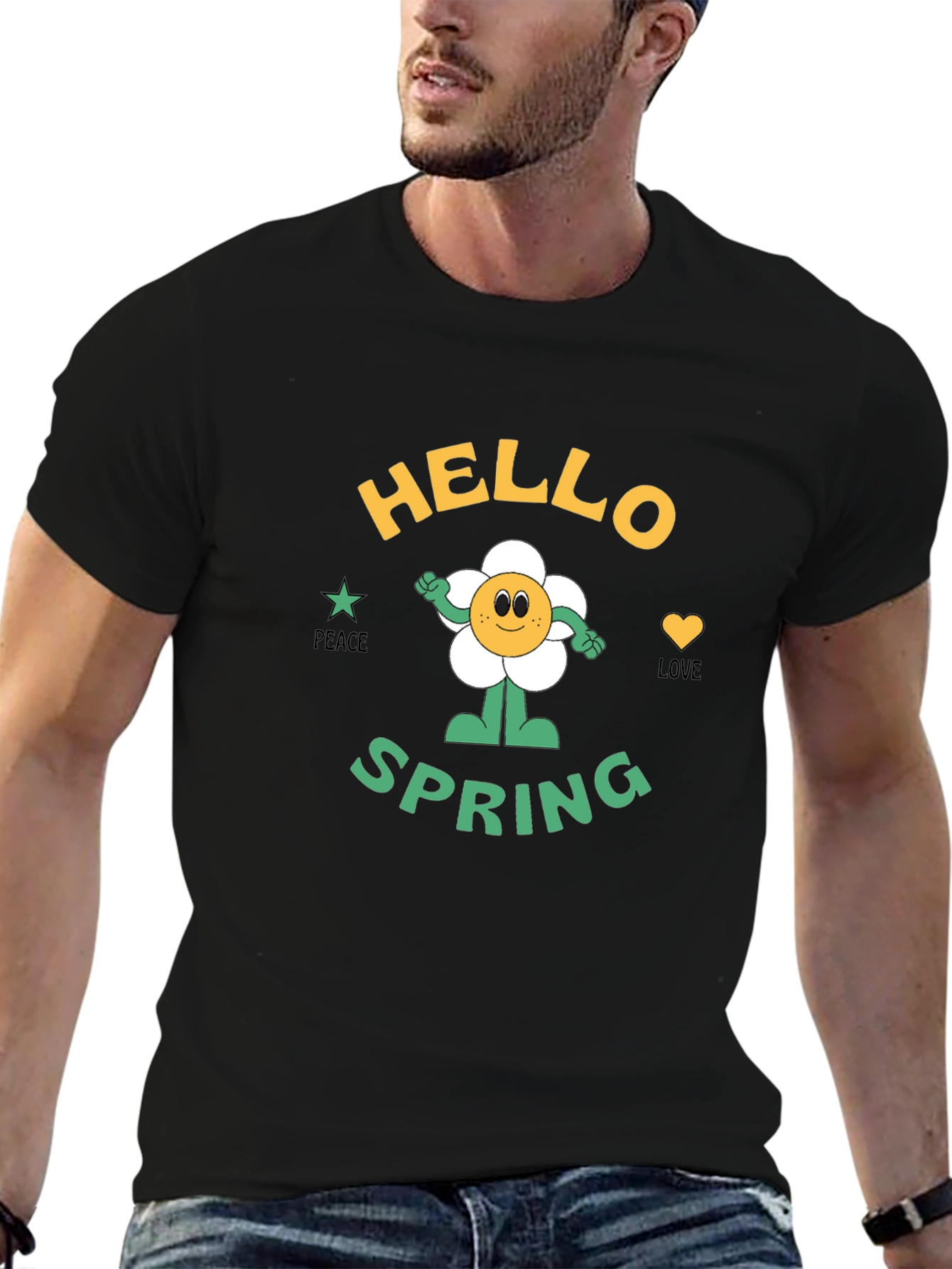 Hello Spring Graphic T-Shirt - Peace & Love!