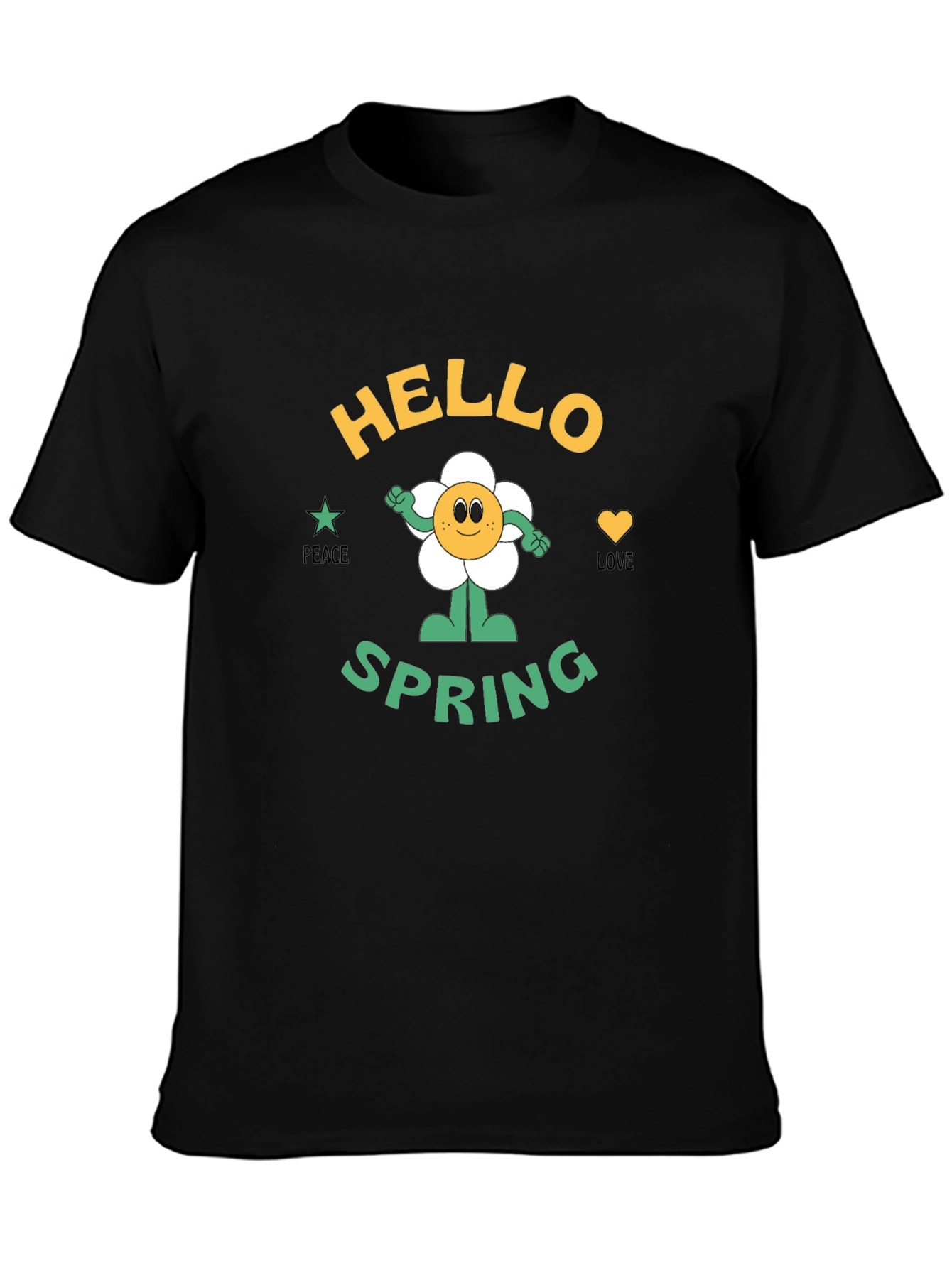 Hello Spring Graphic T-Shirt - Peace & Love!