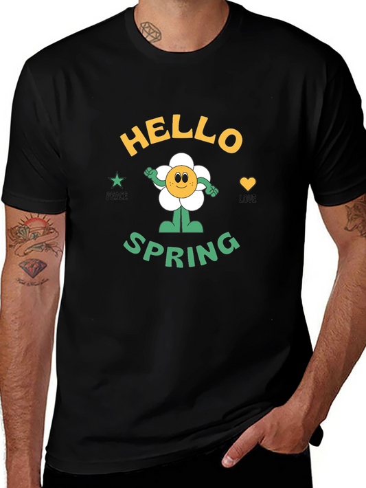 Hello Spring Graphic T-Shirt - Peace & Love!