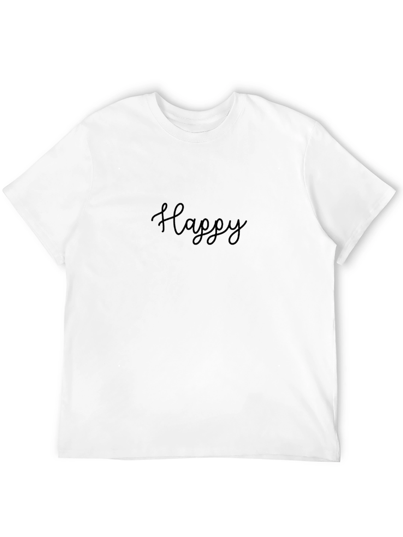 Happy Black T-Shirt - Casual & Comfortable