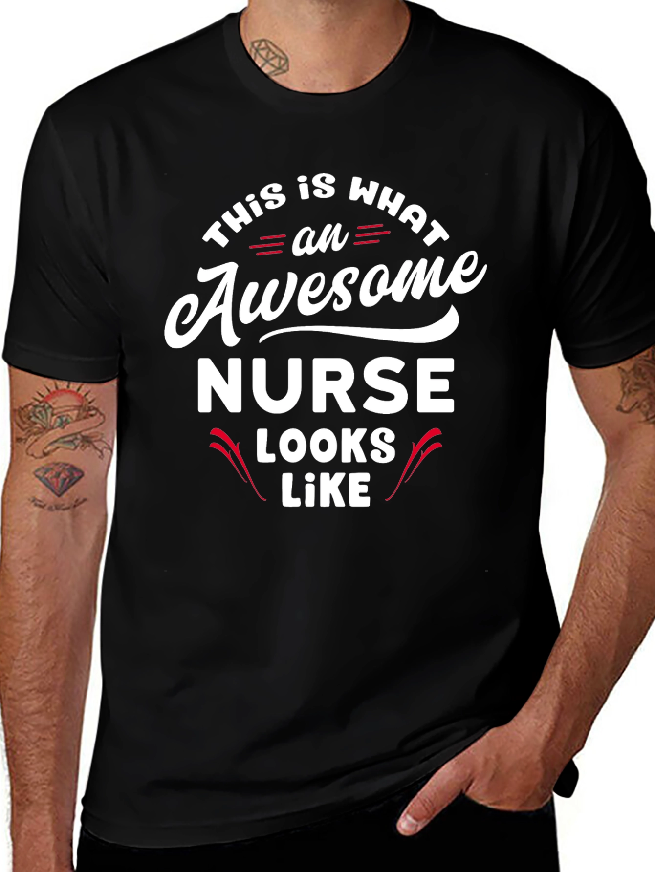 Awesome Nurse Graphic T-Shirt - Black