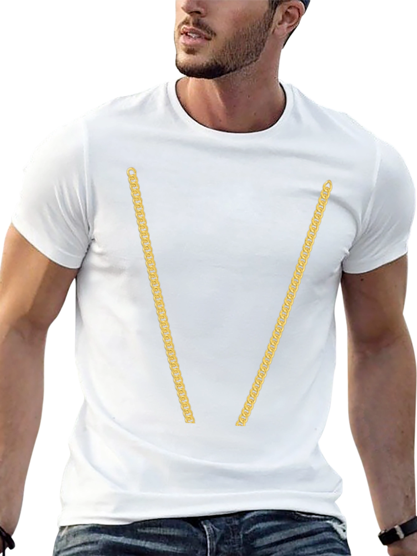Gold Chain T-Shirt - Novelty Graphic Tee