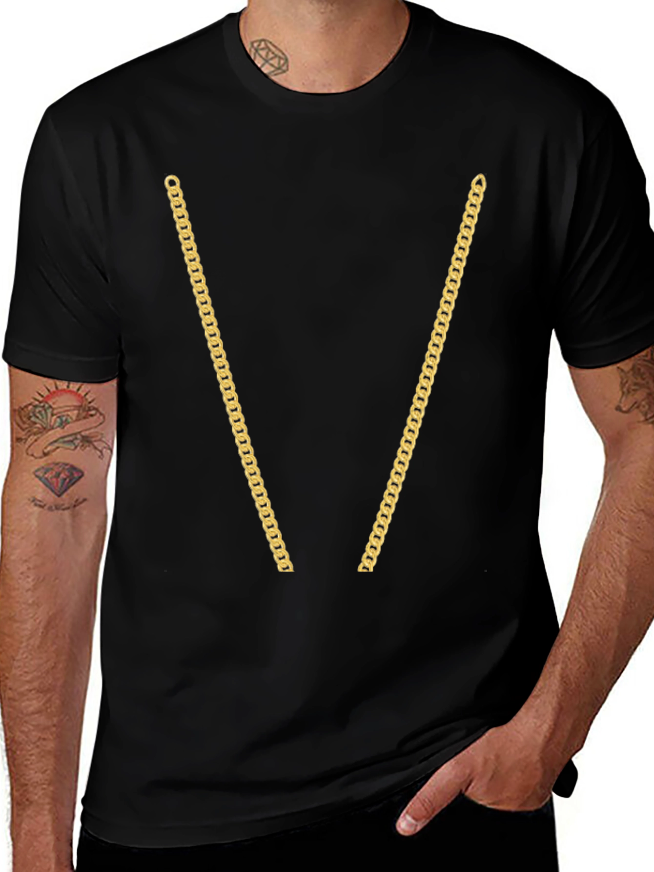 Gold Chain T-Shirt - Novelty Graphic Tee