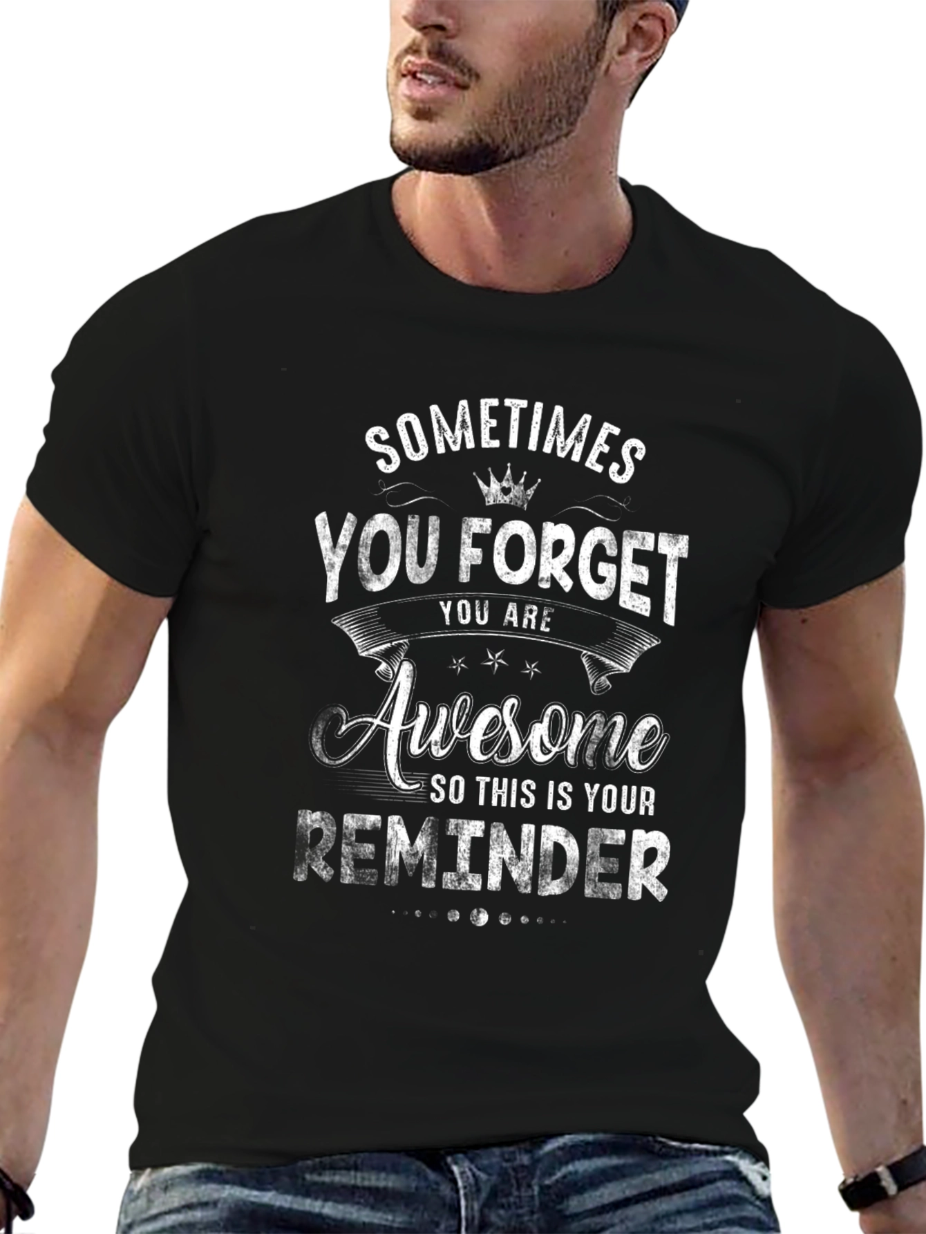 Awesome Reminder Graphic Tee - Black Unisex T-Shirt