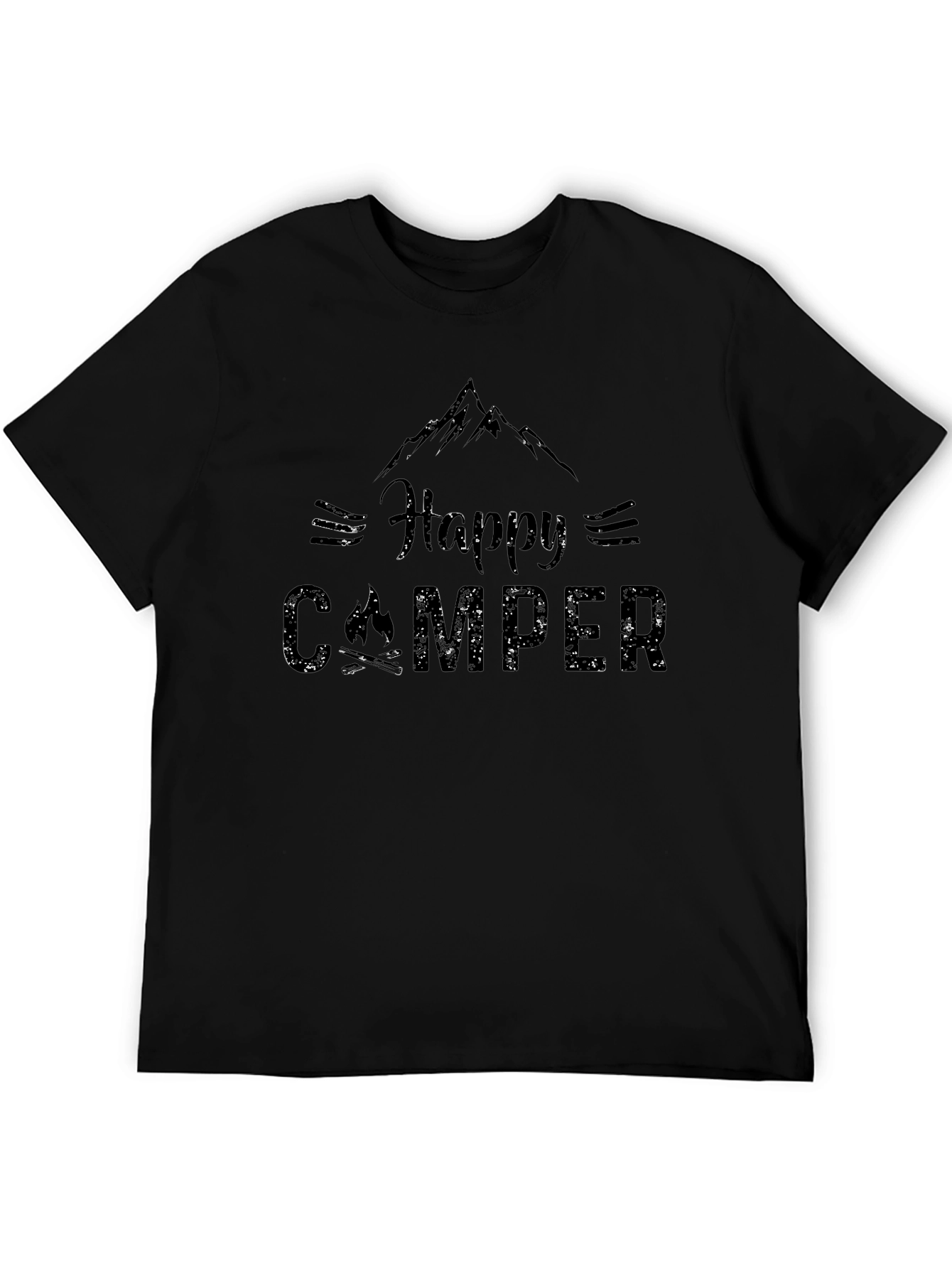 Happy Camper Graphic T-Shirt - Black