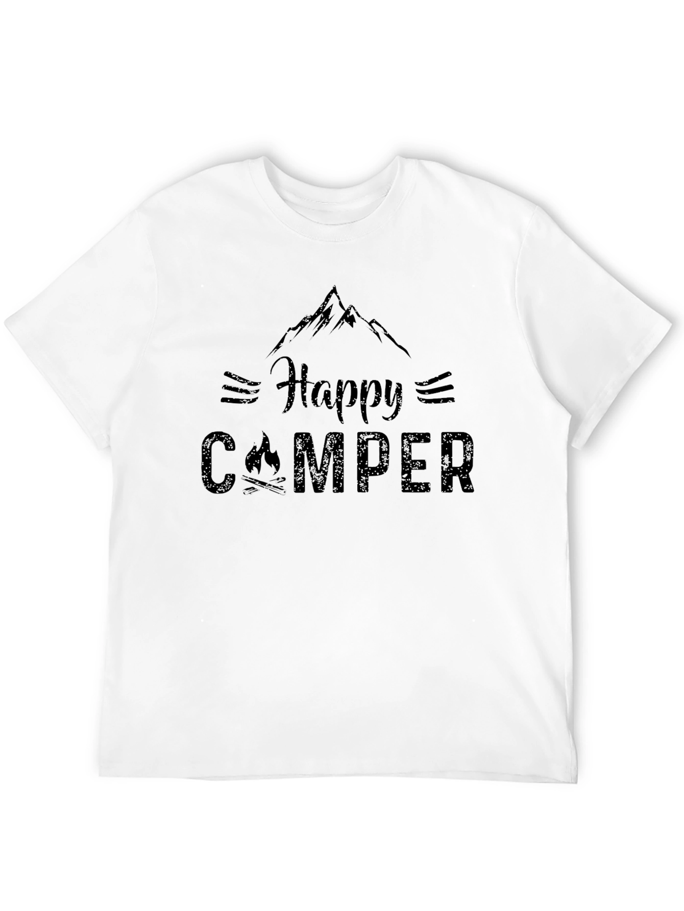 Happy Camper Graphic T-Shirt - Black