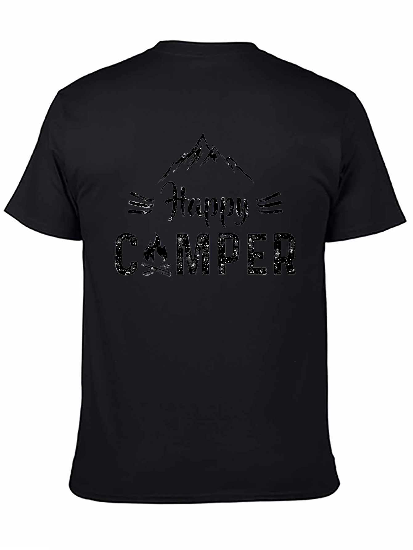 Happy Camper Graphic T-Shirt - Black