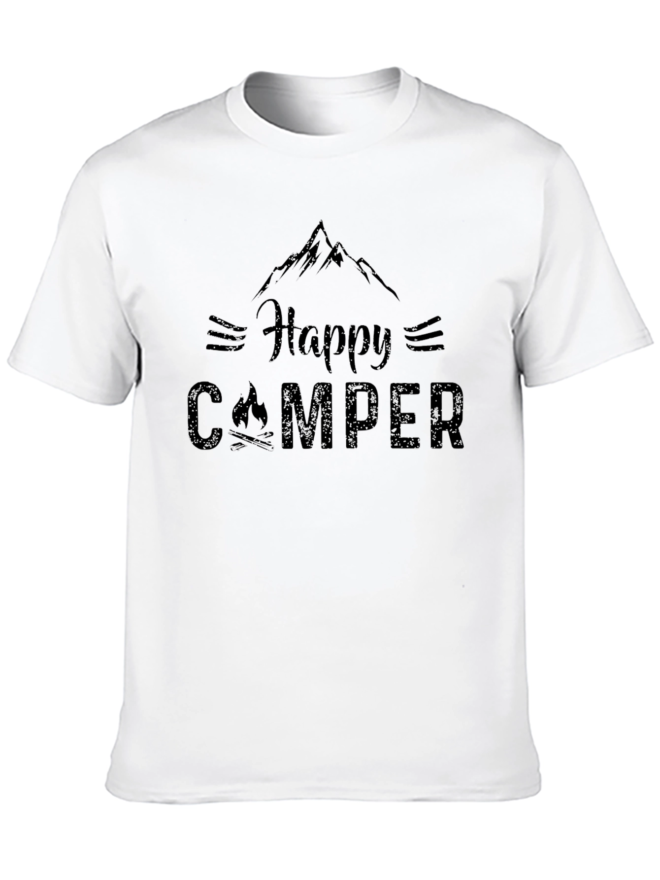 Happy Camper Graphic T-Shirt - Black