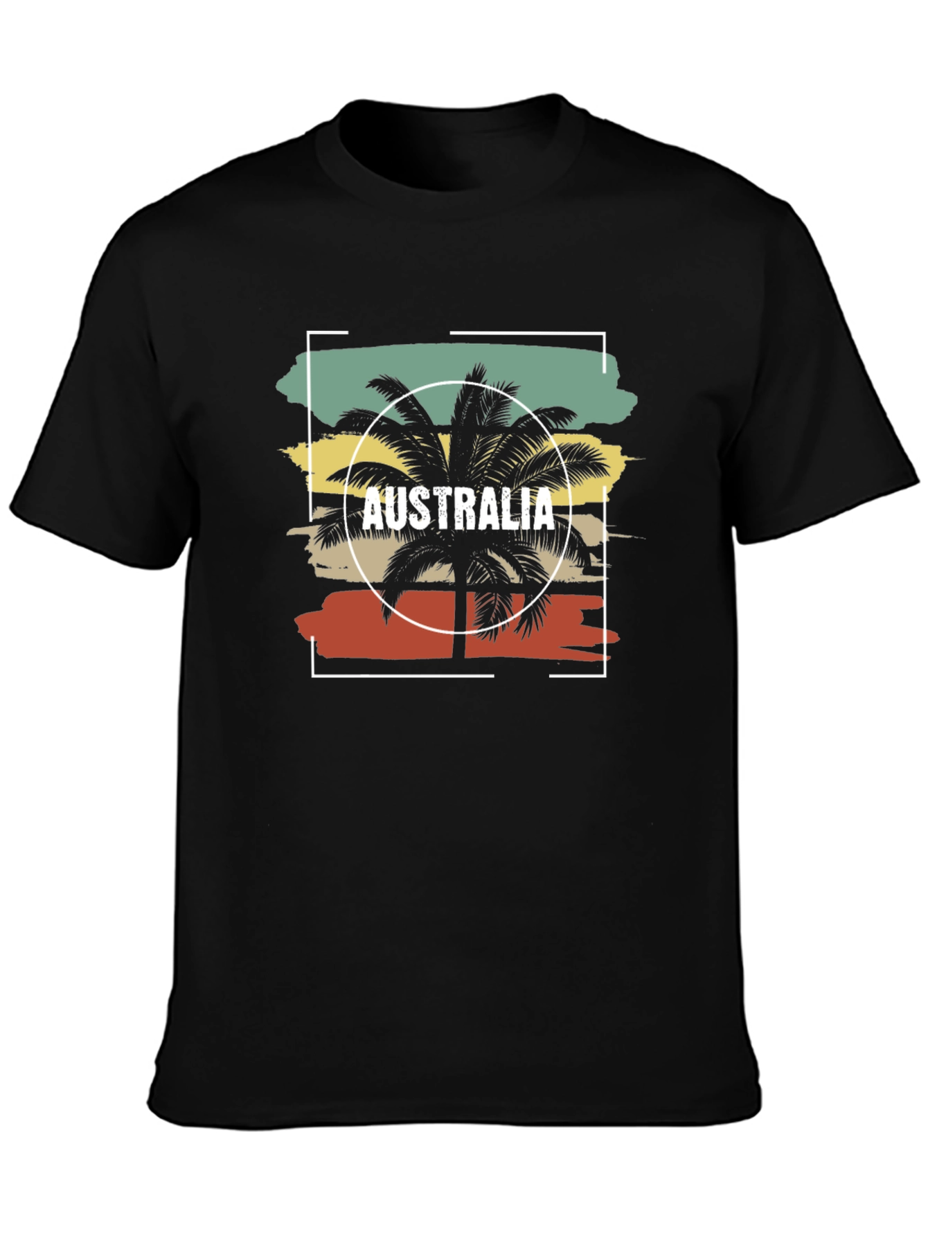 Australia Palm Tree Graphic T-Shirt - Tropical Vacation Style