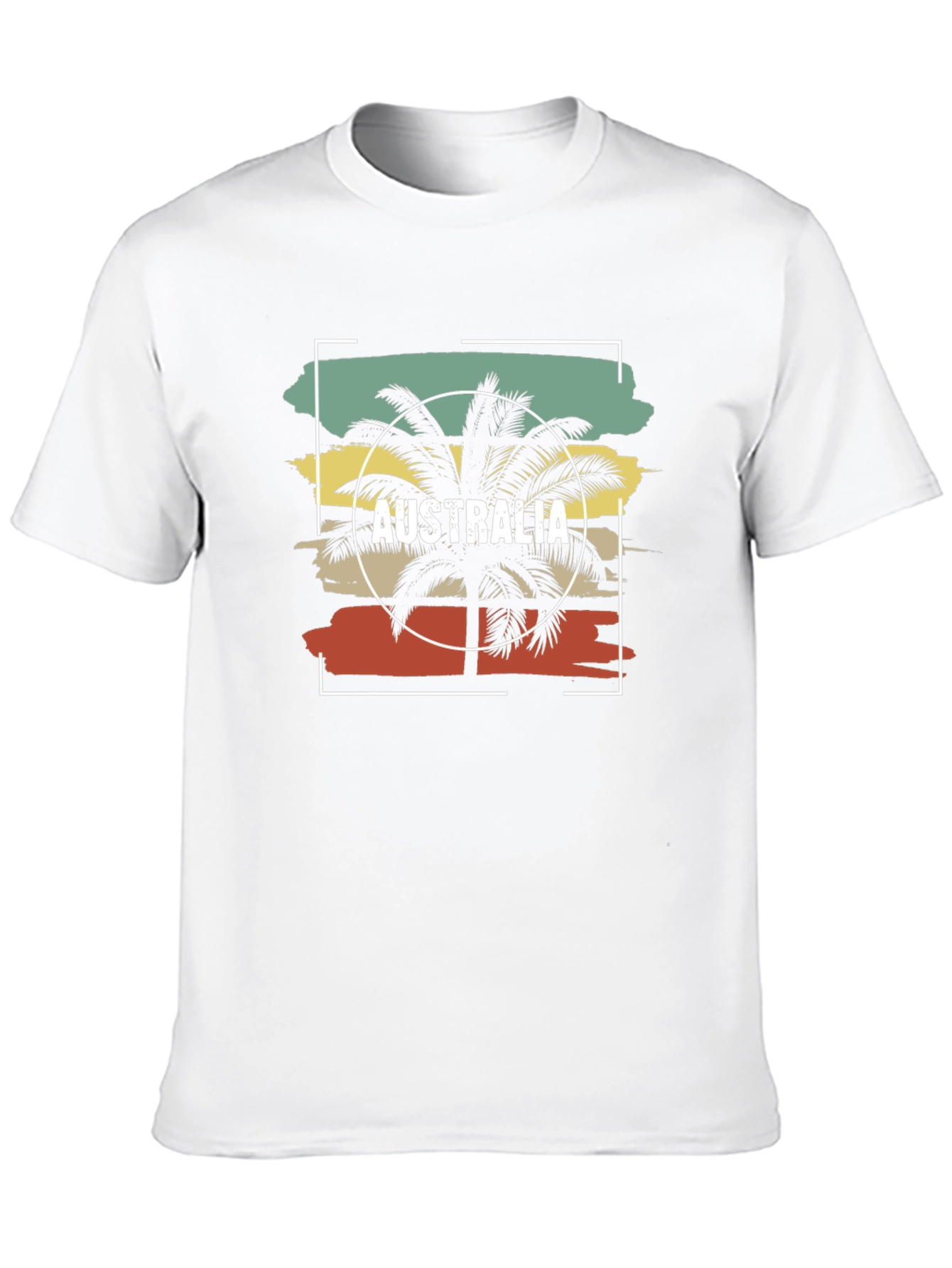 Australia Palm Tree Graphic T-Shirt - Tropical Vacation Style