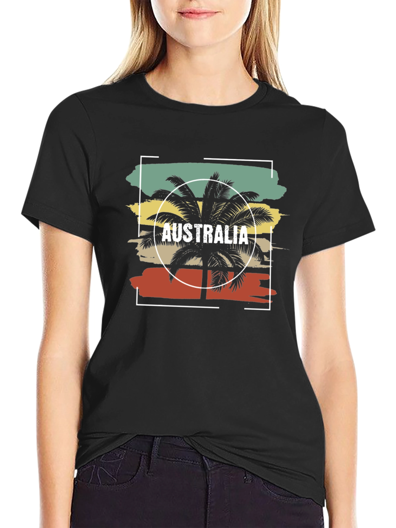 Australia Palm Tree Graphic T-Shirt - Tropical Vacation Style