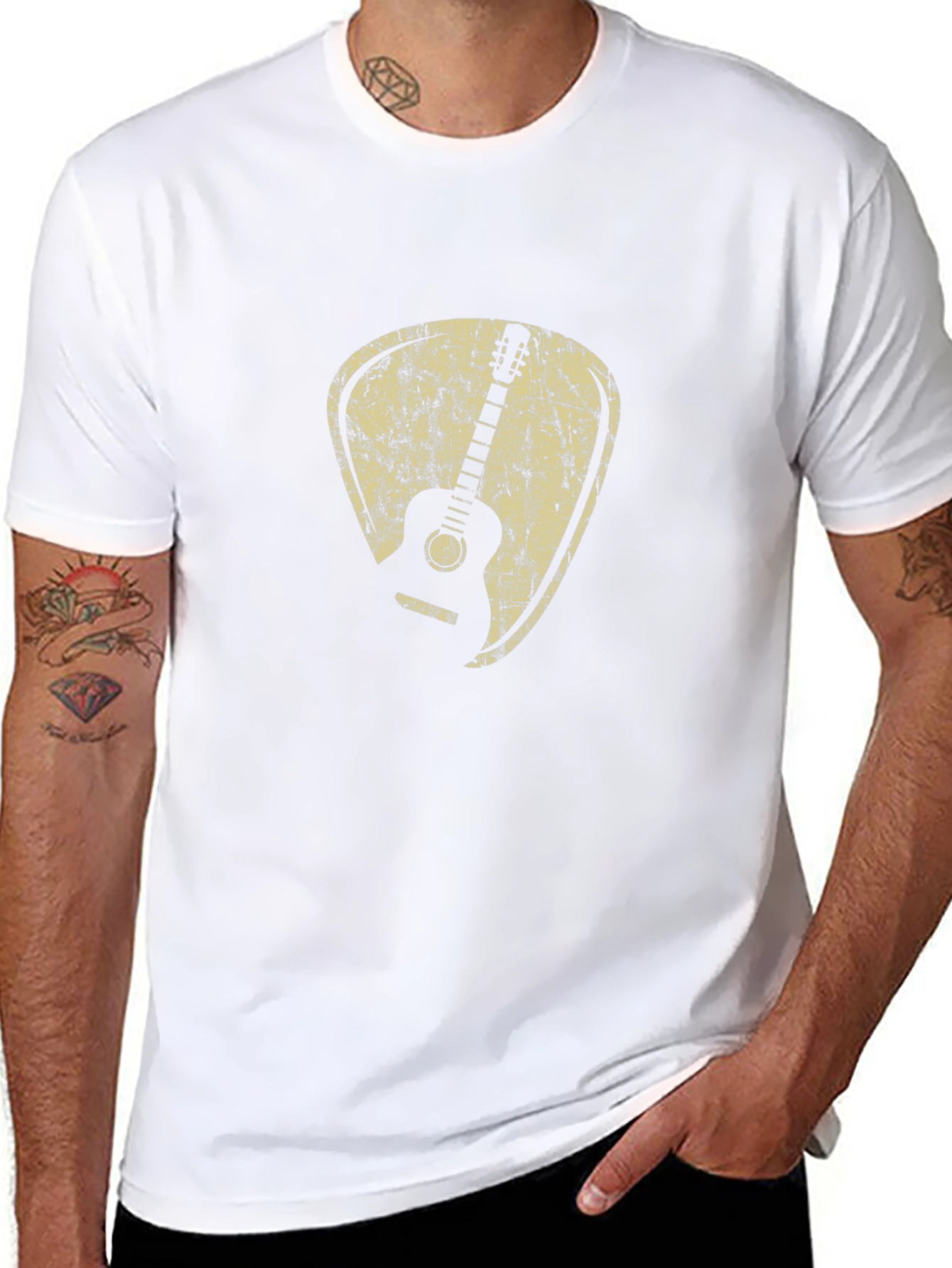 Guitar Pick Graphic T-Shirt - Musical Design