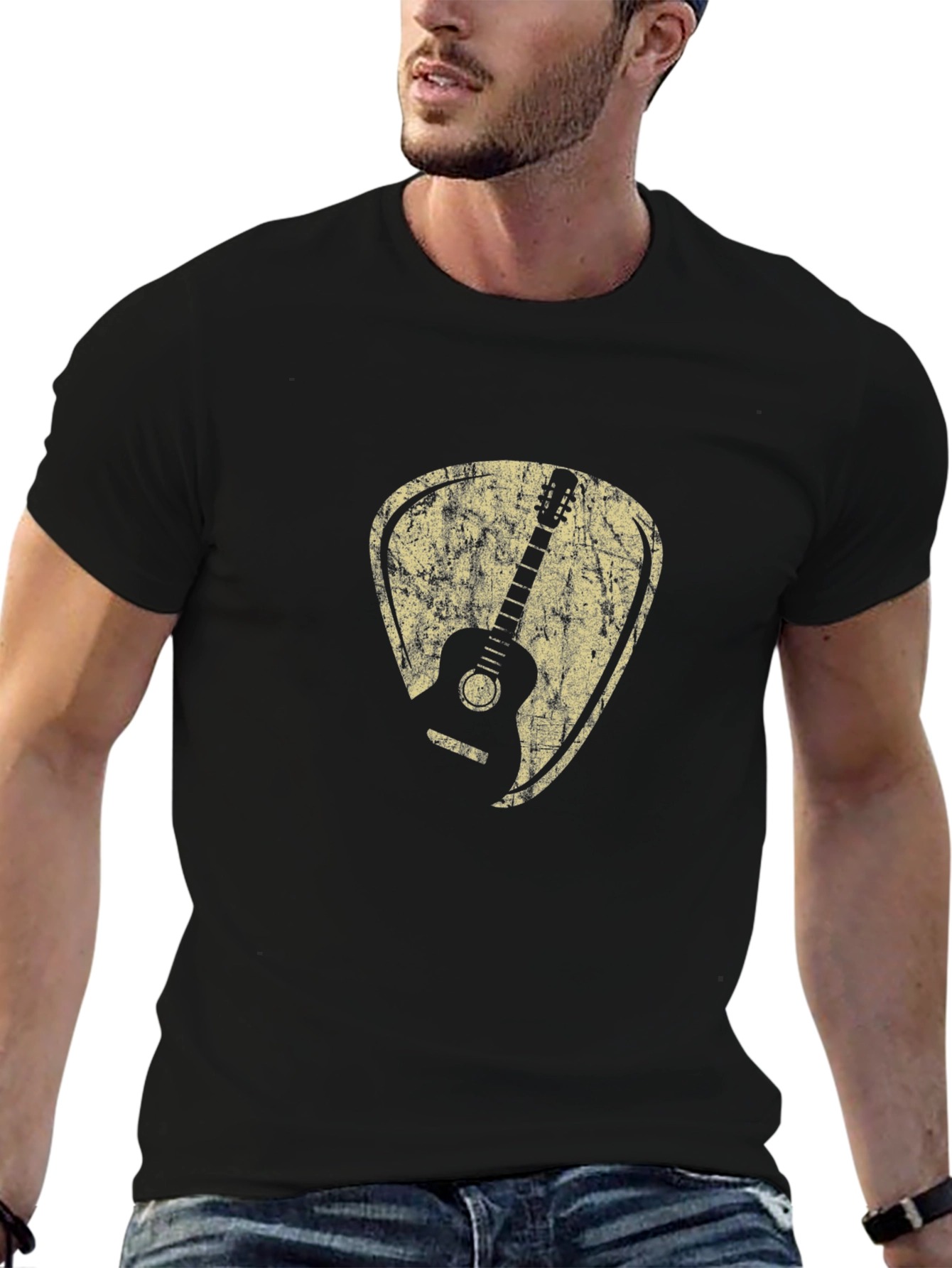 Guitar Pick Graphic T-Shirt - Musical Design
