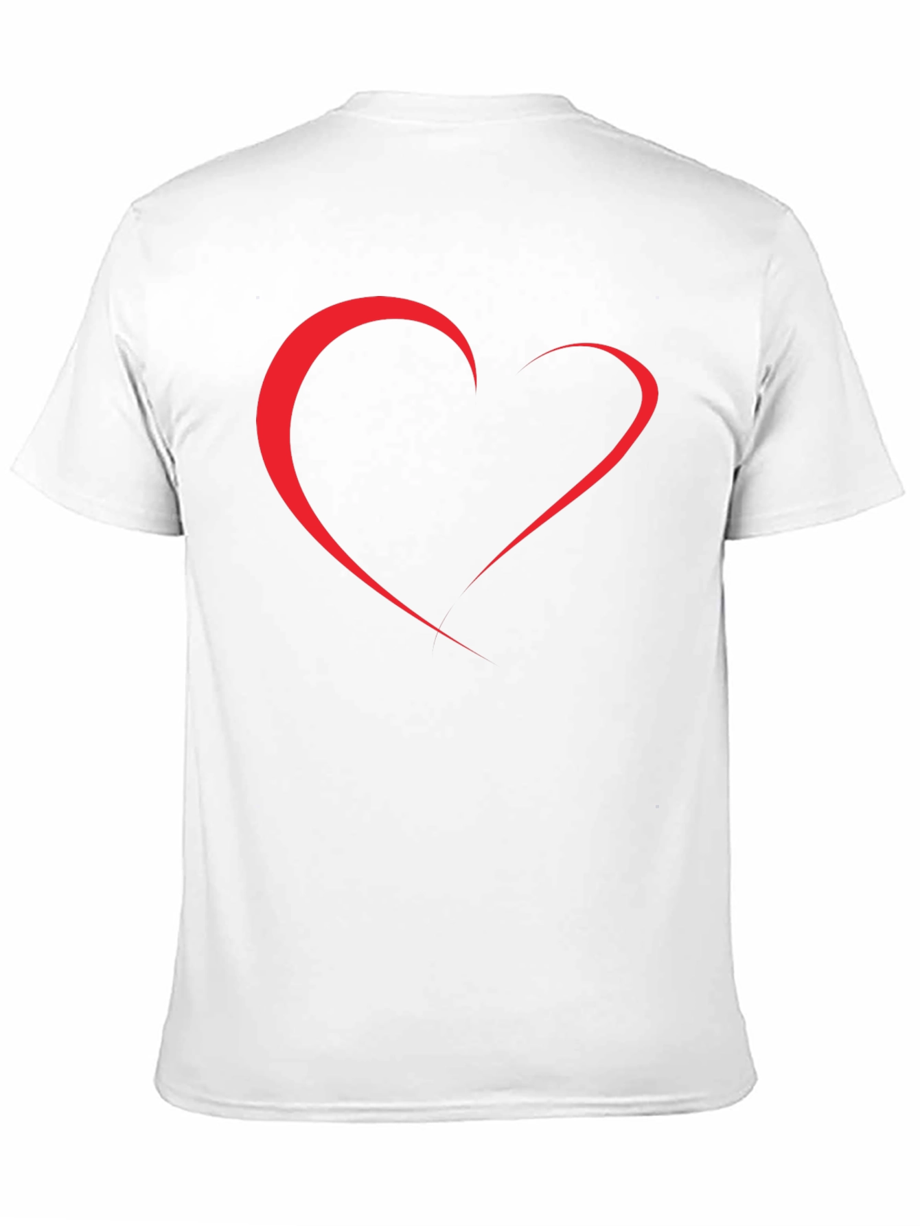 Heart Line Art Black T-Shirt