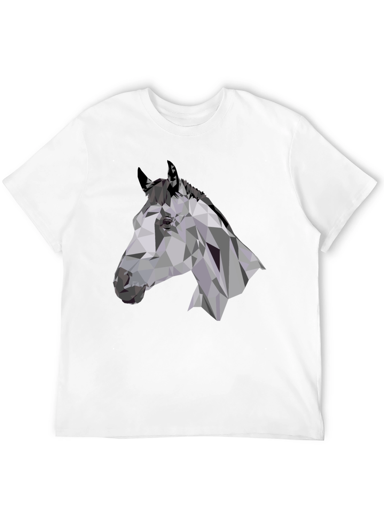 Geometric Horse Head Black T-Shirt