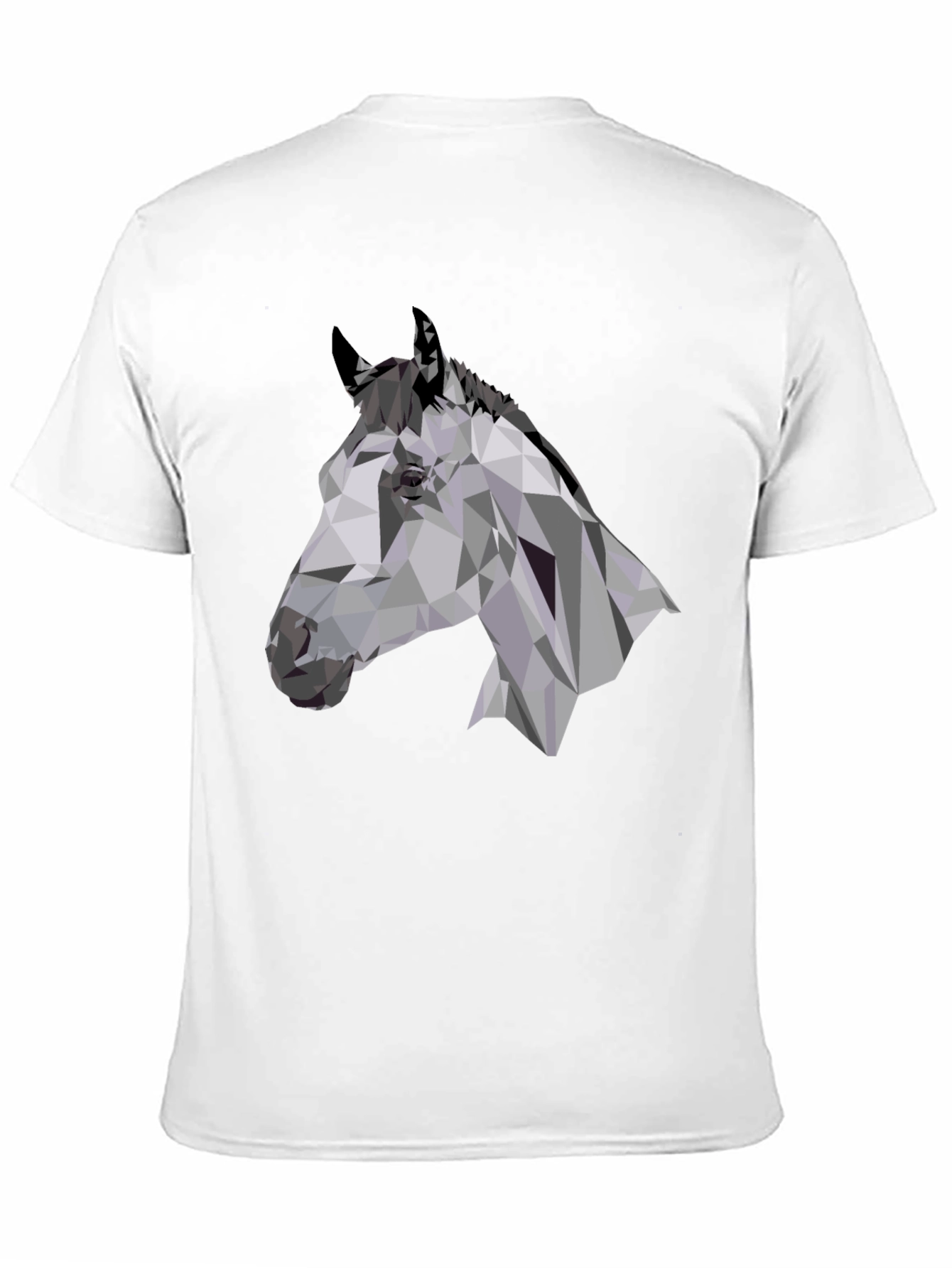 Geometric Horse Head Black T-Shirt