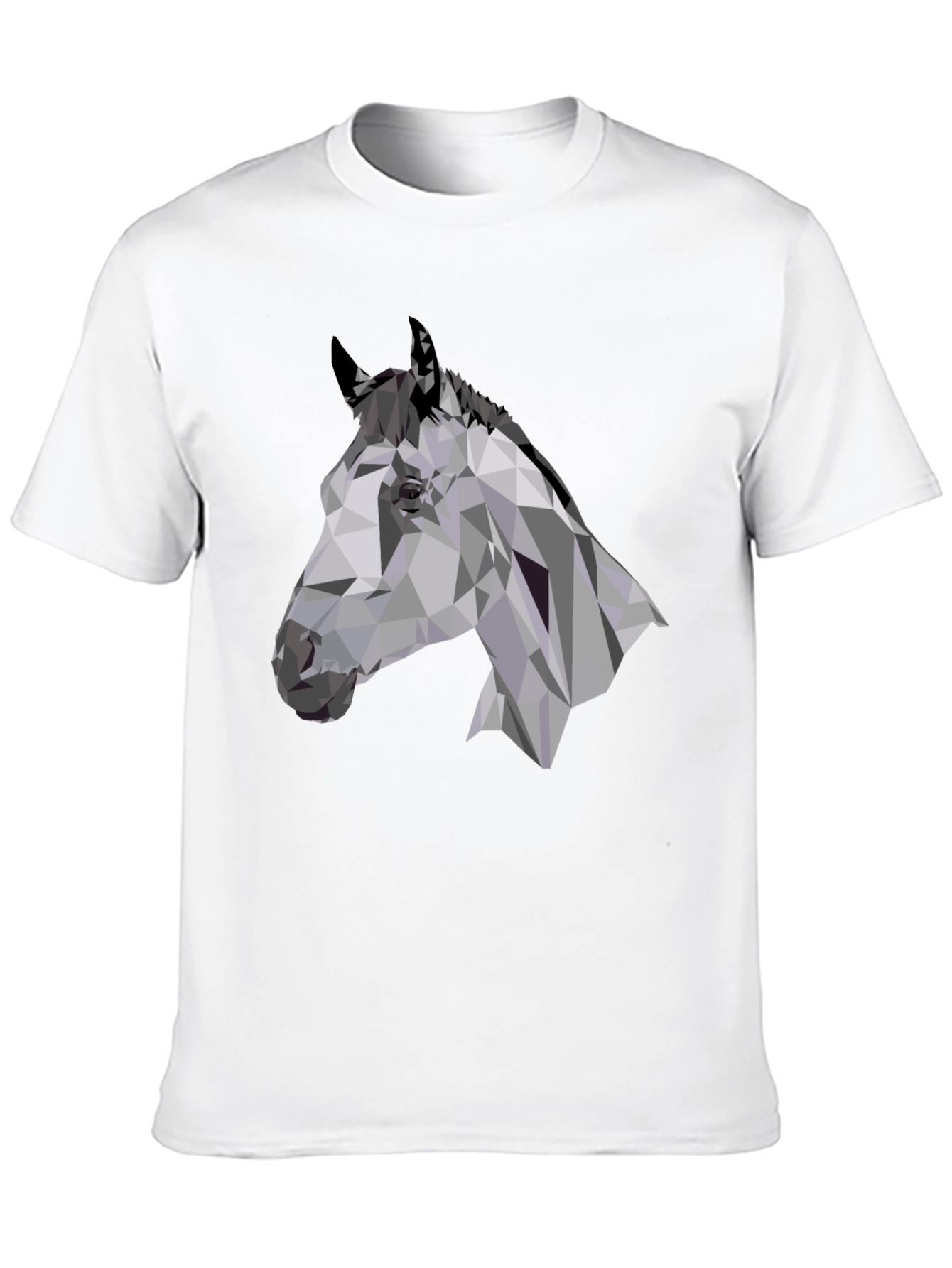 Geometric Horse Head Black T-Shirt
