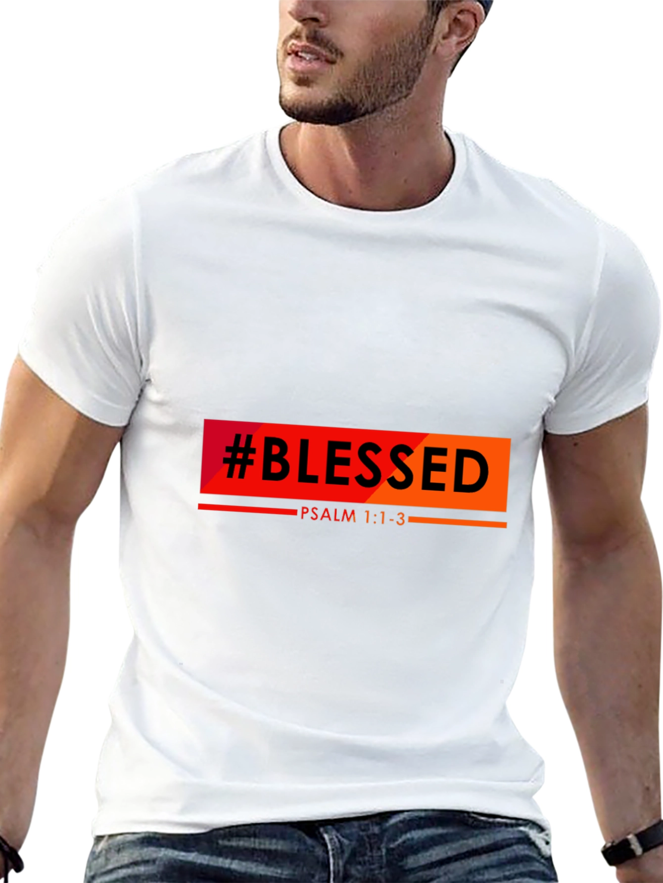 #Blessed Psalm 1:1-3 Graphic Black Tee