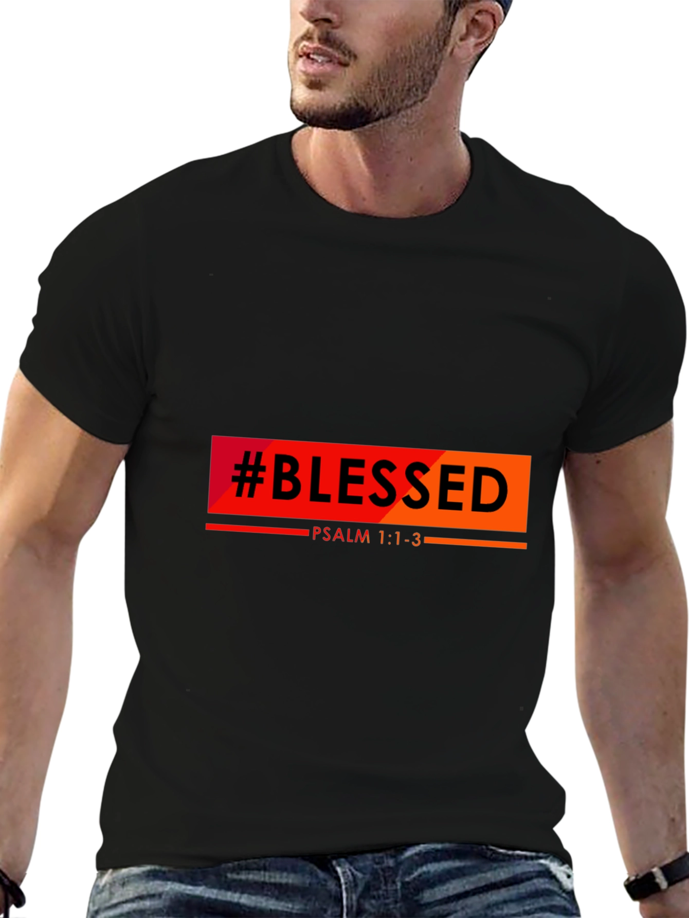 #Blessed Psalm 1:1-3 Graphic Black Tee