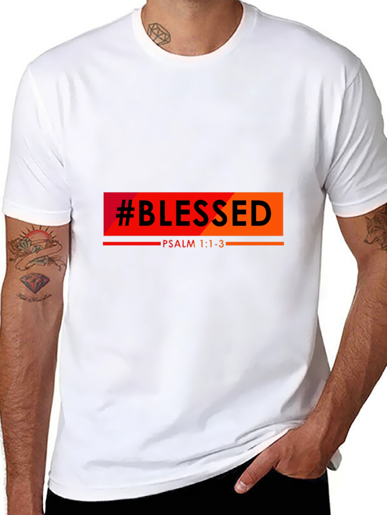 #Blessed Psalm 1:1-3 Graphic Black Tee