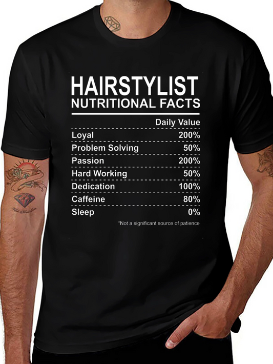 Hairstylist Nutritional Facts Black T-Shirt