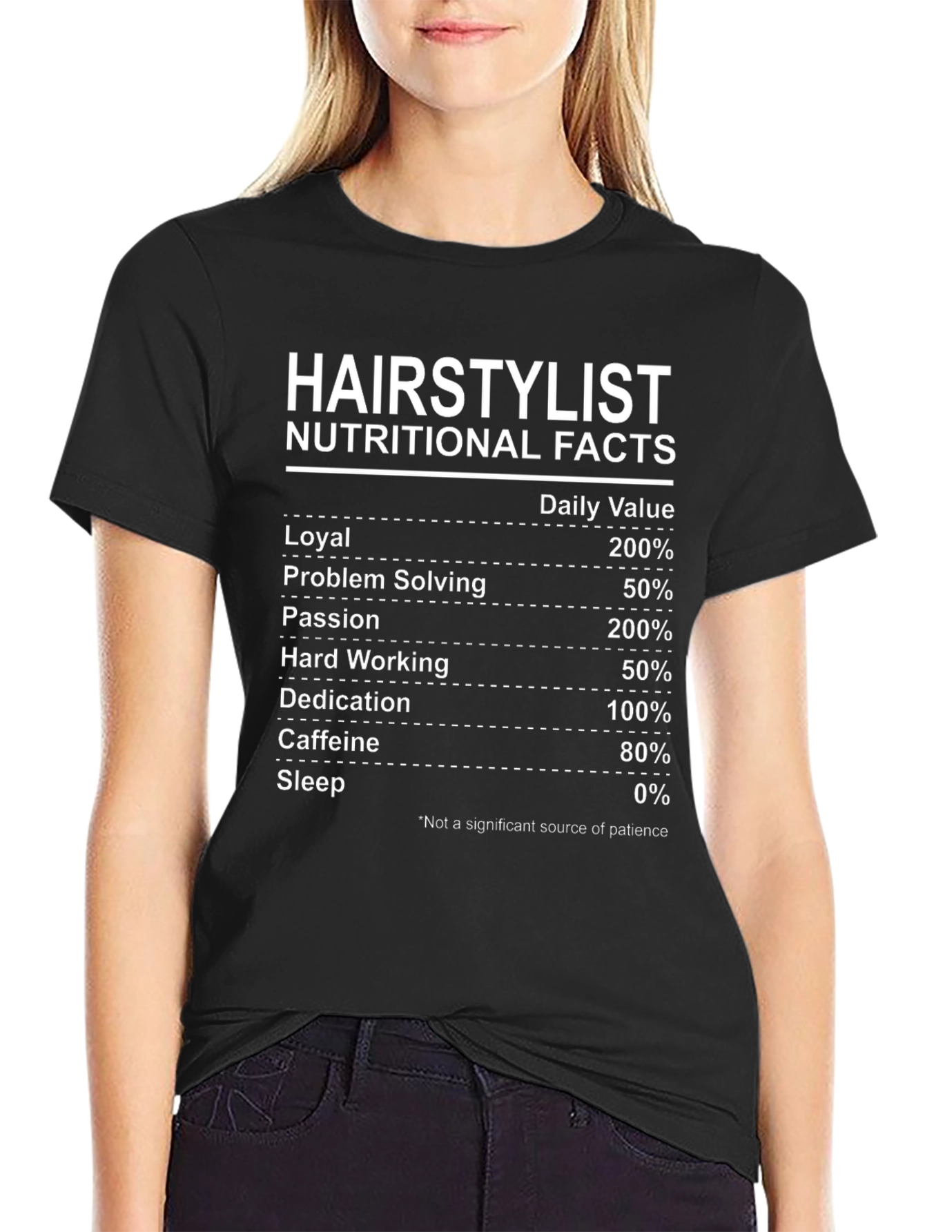 Hairstylist Nutritional Facts Black T-Shirt
