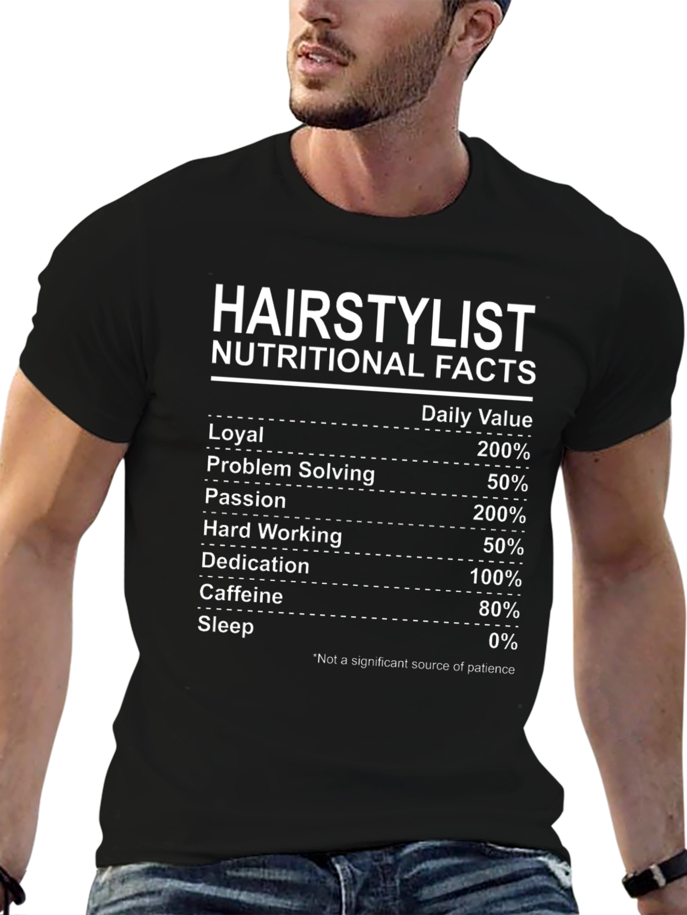 Hairstylist Nutritional Facts Black T-Shirt