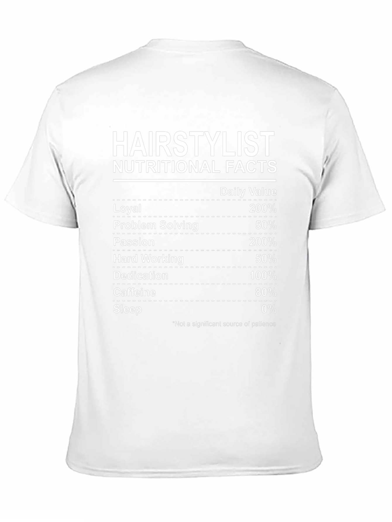 Hairstylist Nutritional Facts Black T-Shirt