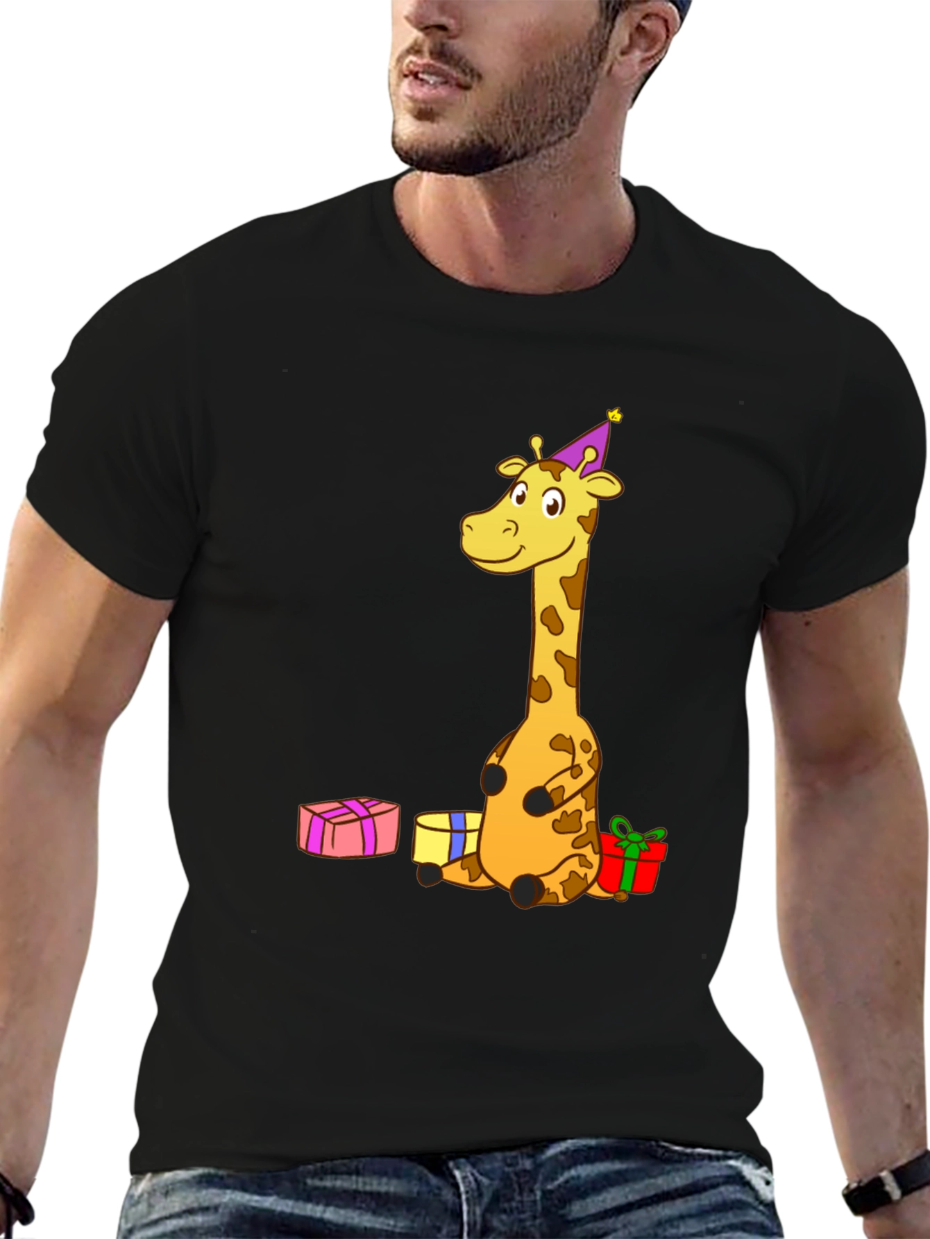 Giraffe Birthday T-Shirt - Fun Cartoon Tee