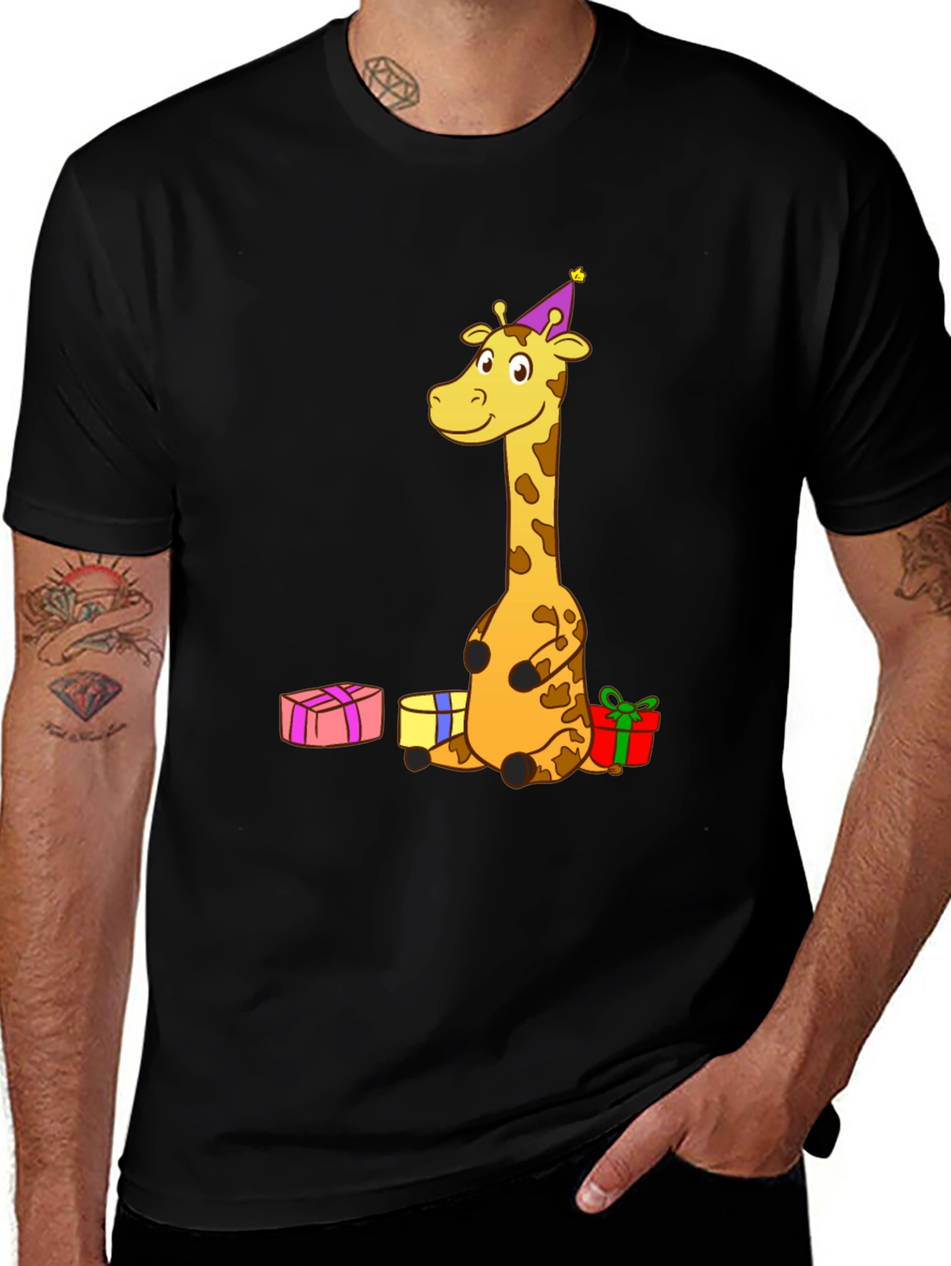 Giraffe Birthday T-Shirt - Fun Cartoon Tee