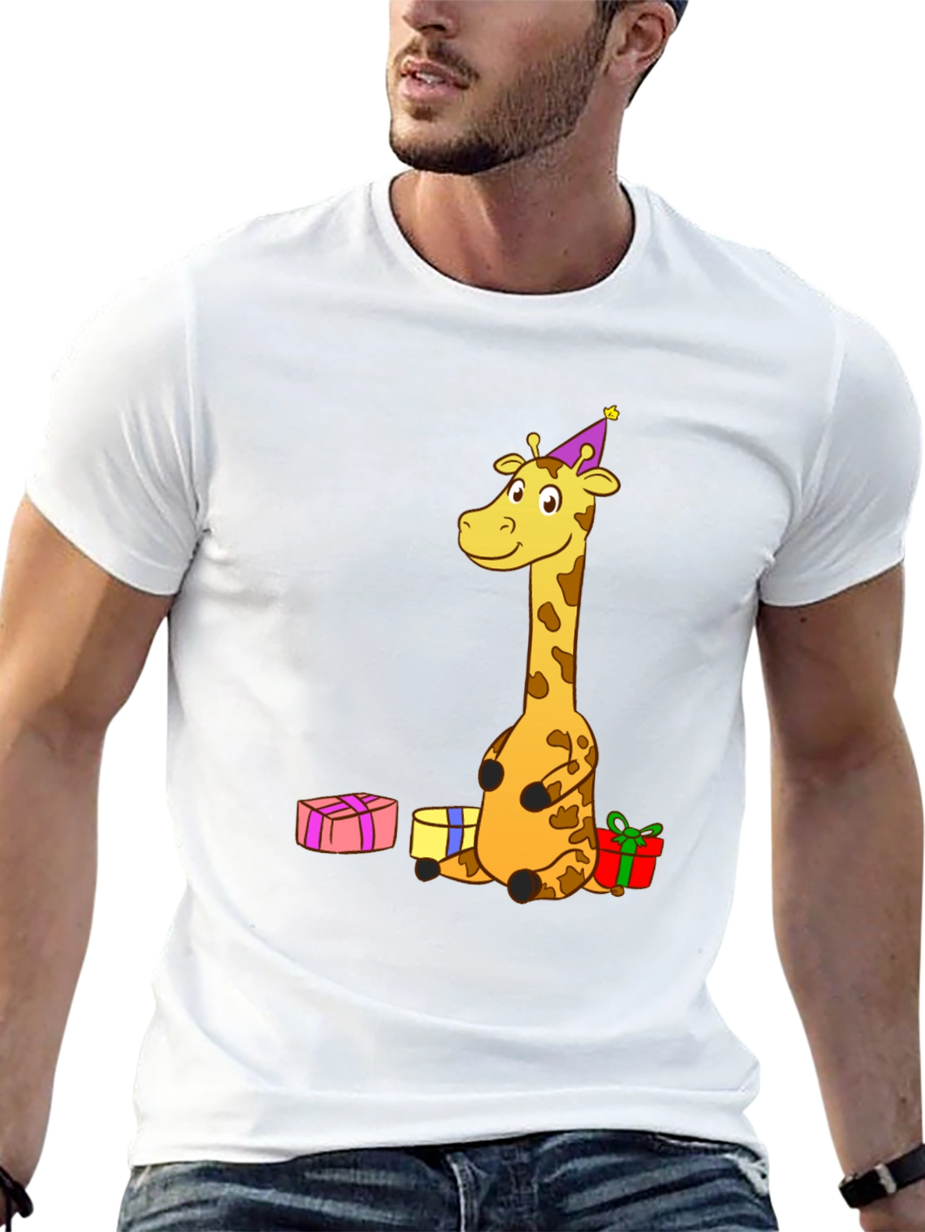 Giraffe Birthday T-Shirt - Fun Cartoon Tee