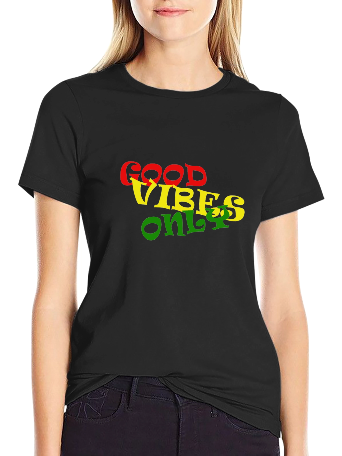 Good Vibes Only Black Graphic T-Shirt