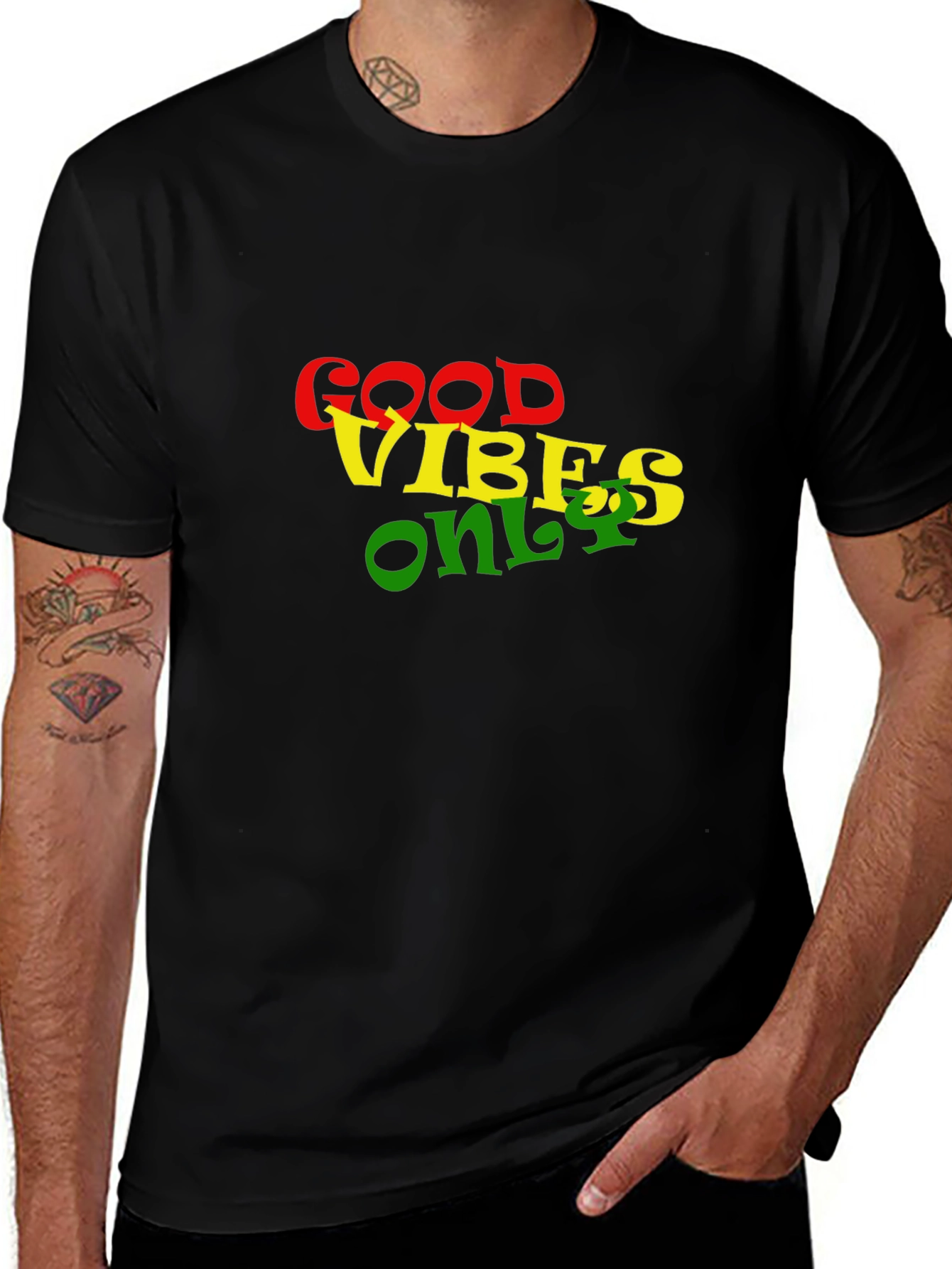 Good Vibes Only Black Graphic T-Shirt