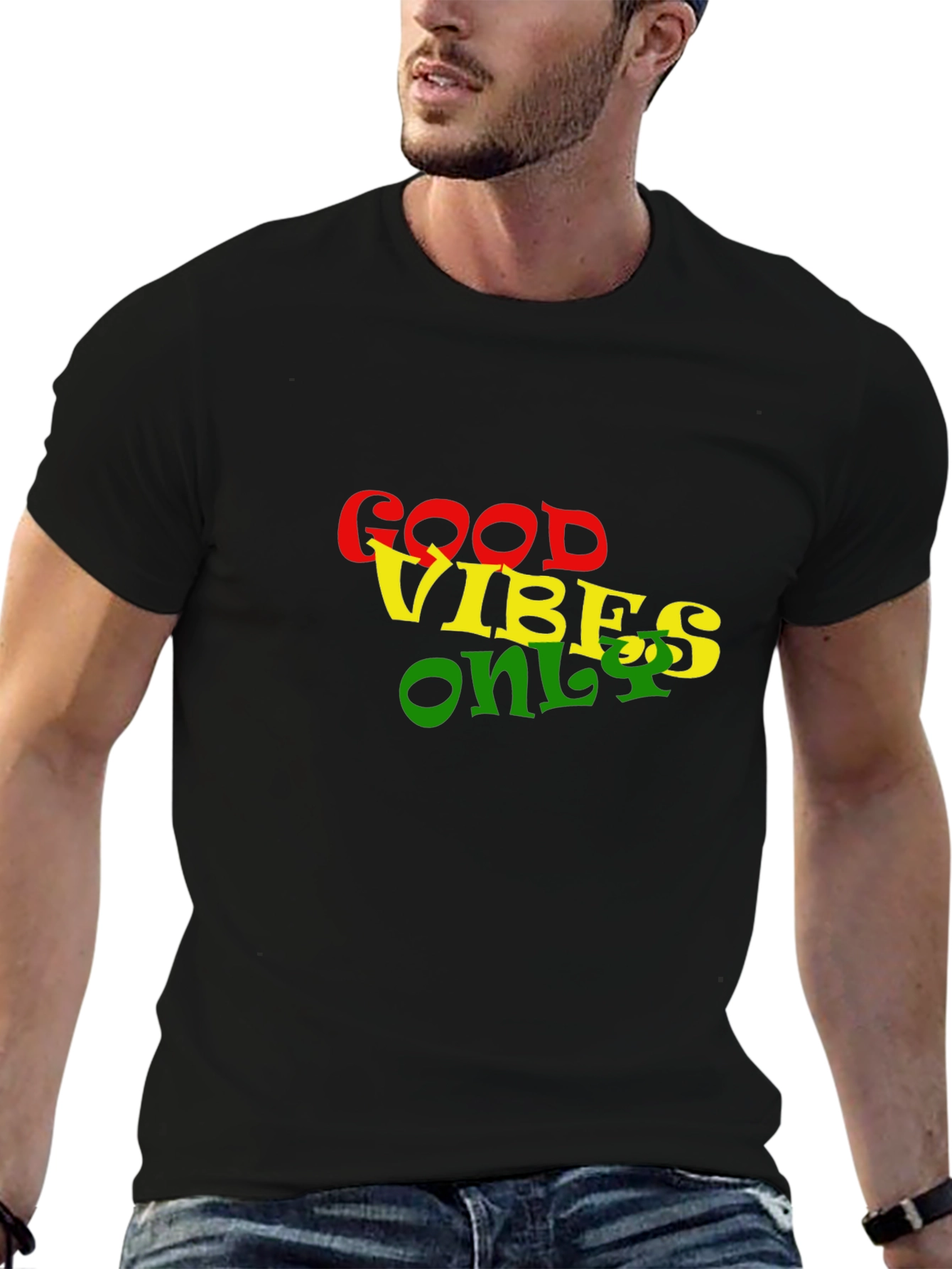 Good Vibes Only Black Graphic T-Shirt