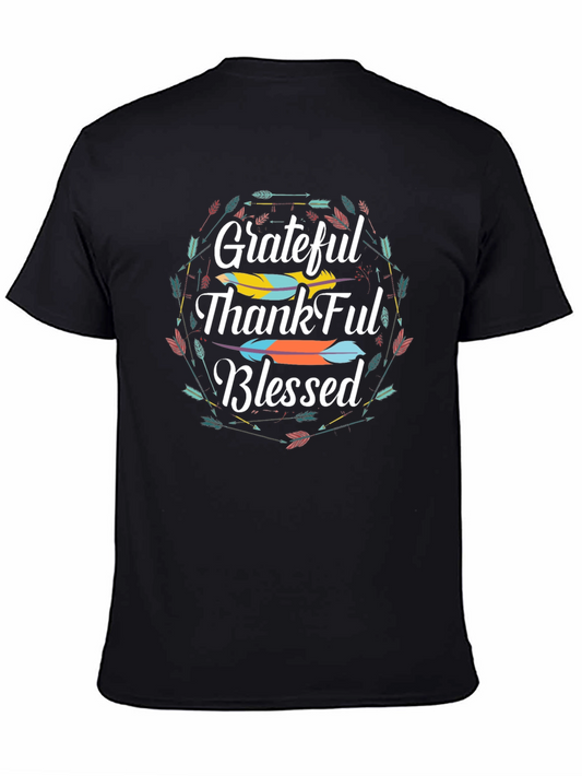 Grateful Thankful Blessed Graphic T-Shirt