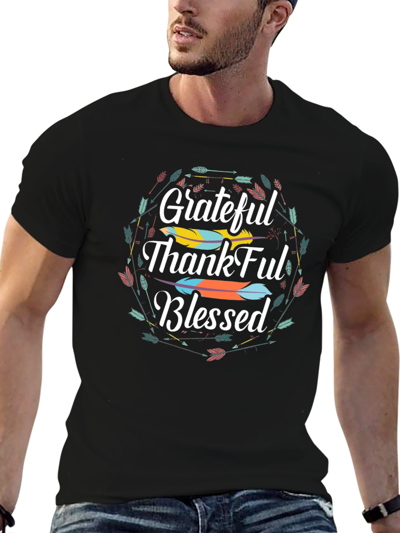 Grateful Thankful Blessed Graphic T-Shirt