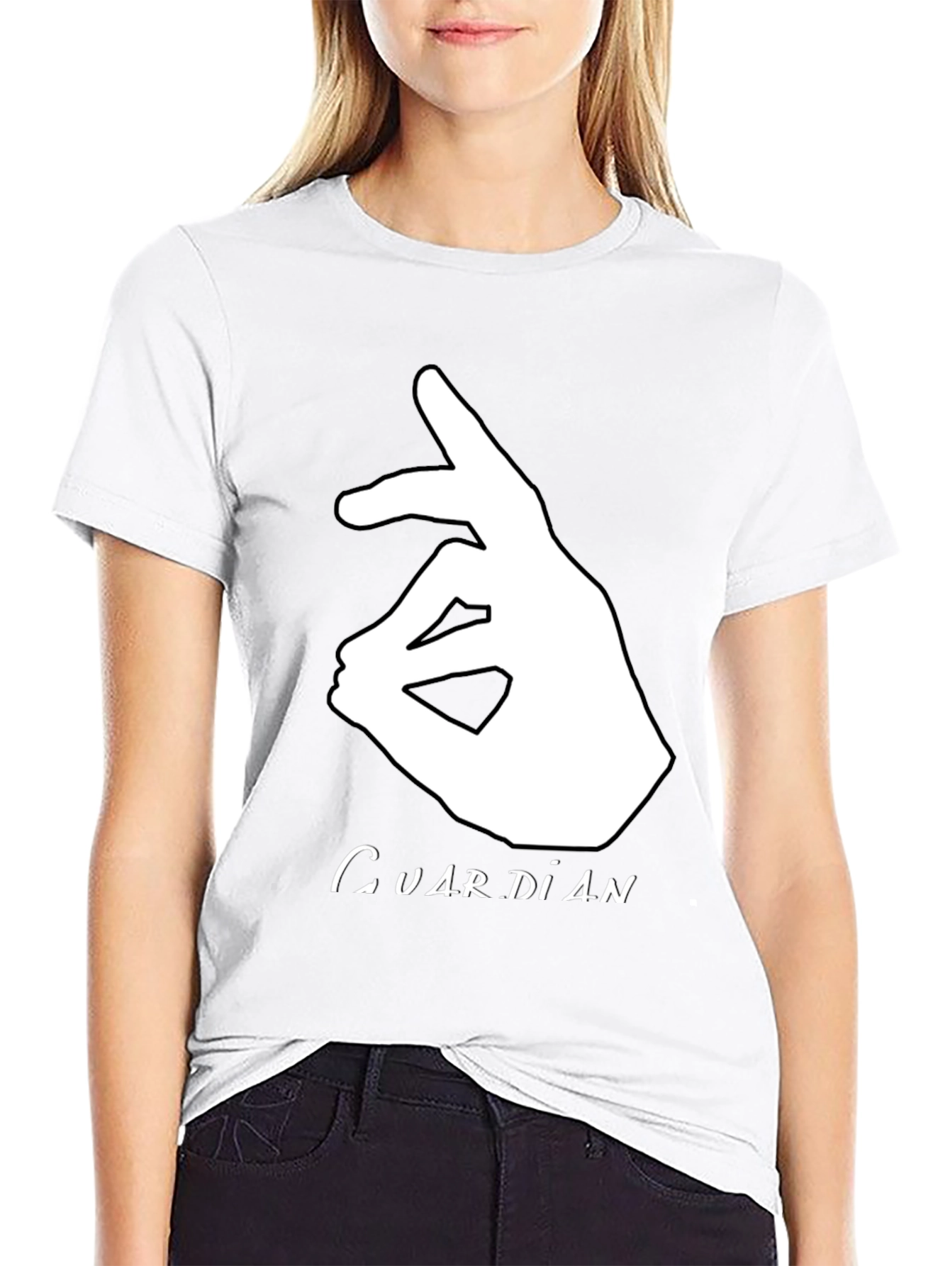 Guardian Hand Gesture Graphic Black Tee