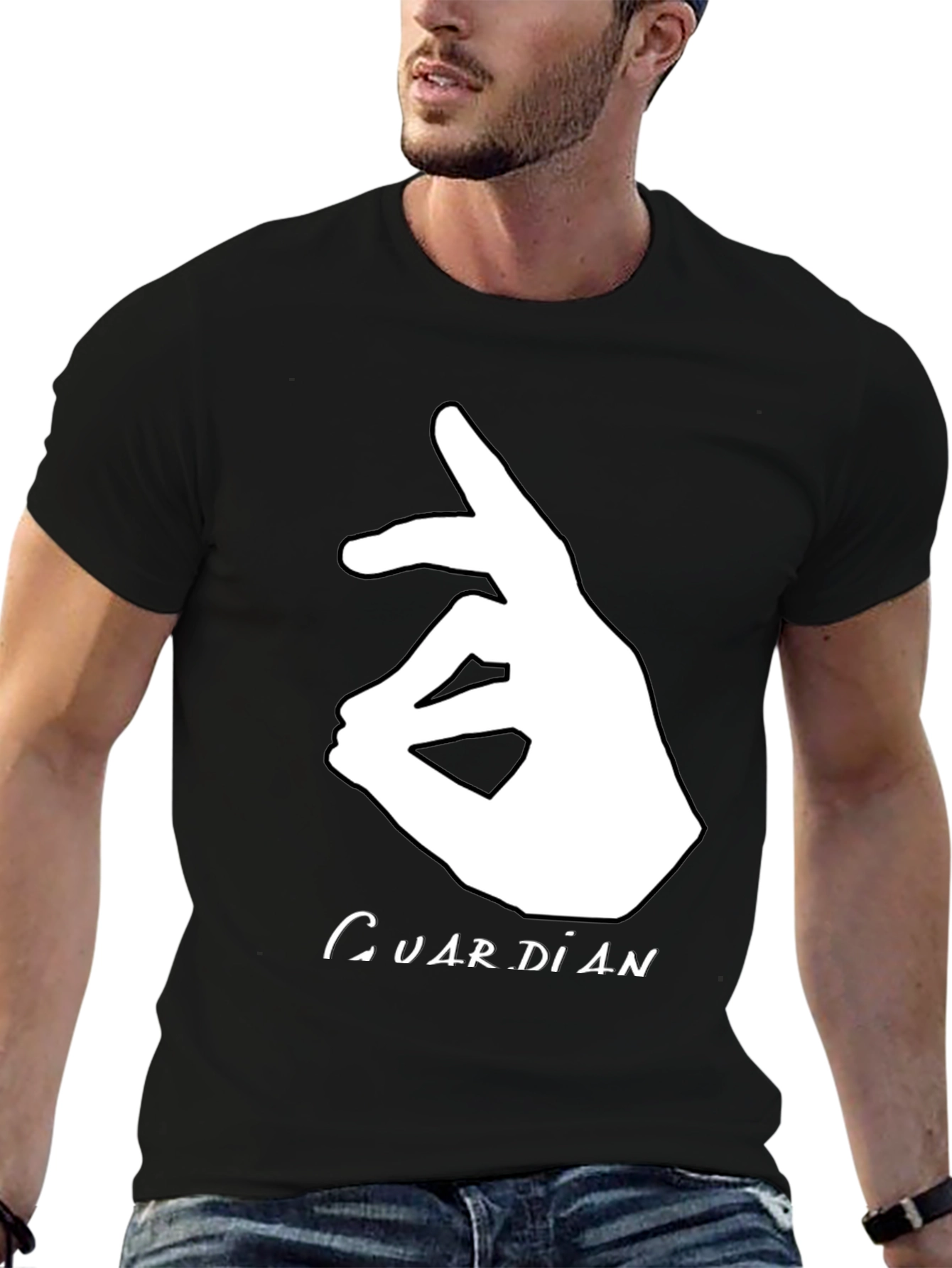Guardian Hand Gesture Graphic Black Tee