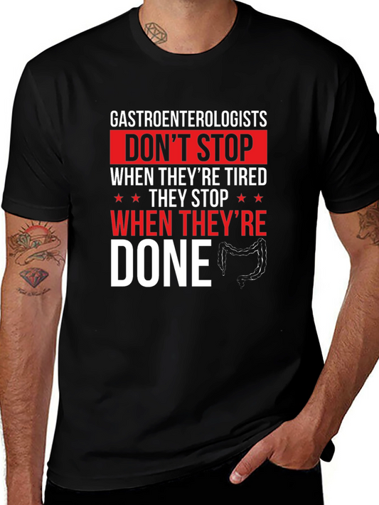 Gastroenterologist Humor Graphic Tee - Black Cotton Blend