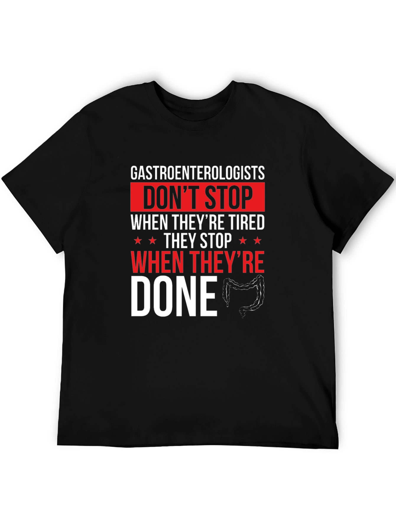 Gastroenterologist Humor Graphic Tee - Black Cotton Blend