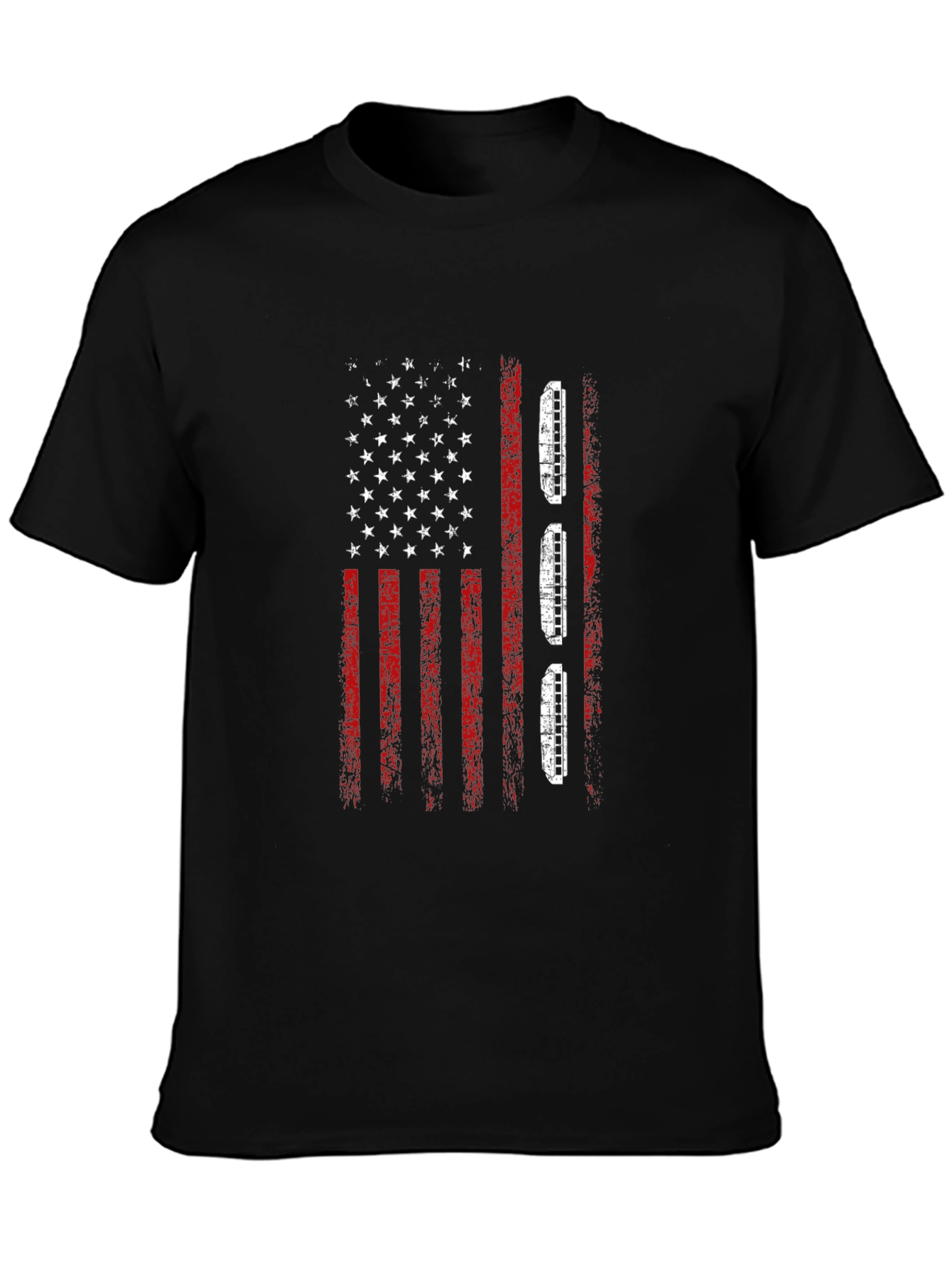 American Flag Harmonica T-Shirt