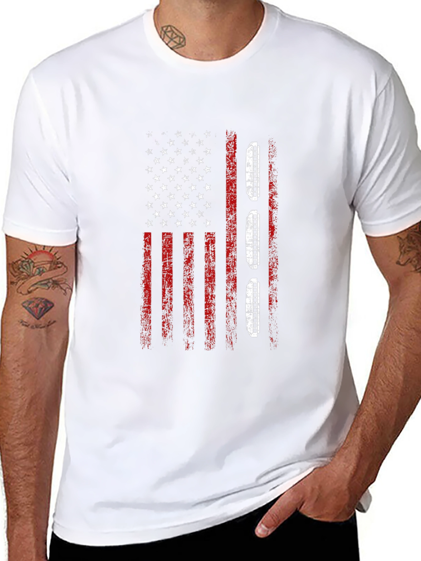 American Flag Harmonica T-Shirt