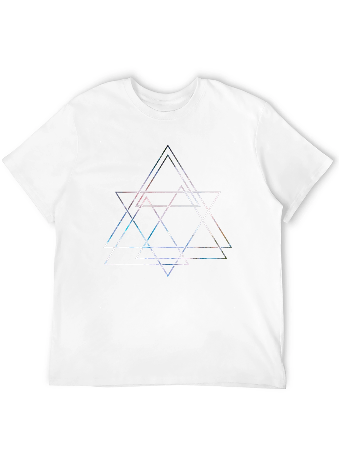Geometric Triangle Graphic Print Mens Black T-Shirt