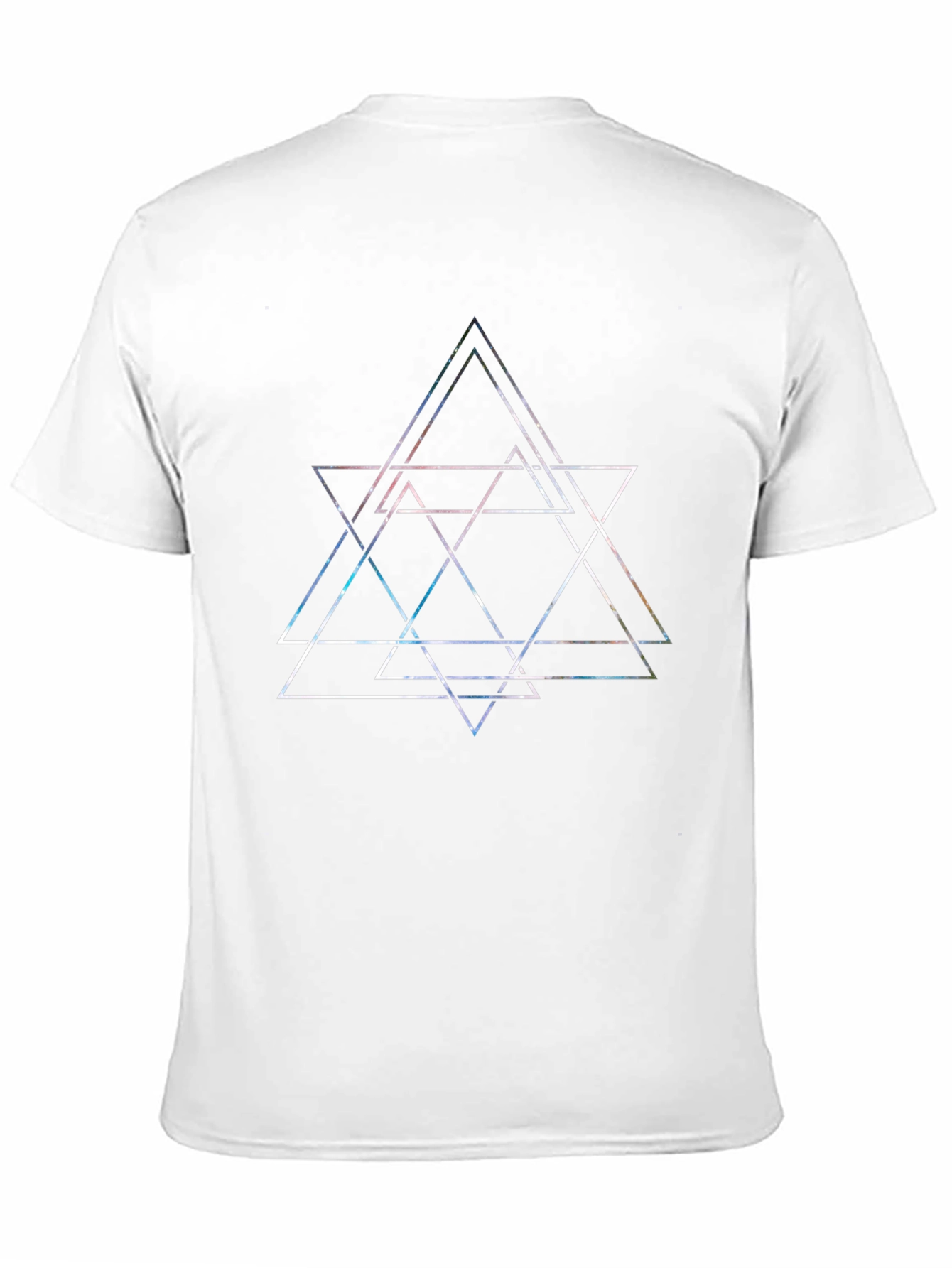 Geometric Triangle Graphic Print Mens Black T-Shirt