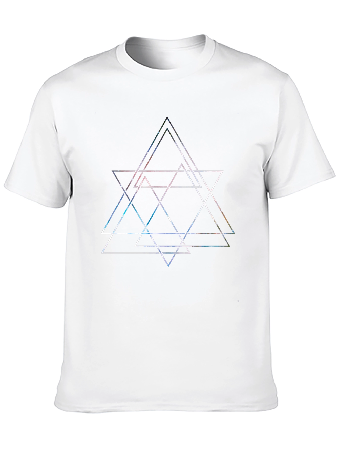 Geometric Triangle Graphic Print Mens Black T-Shirt