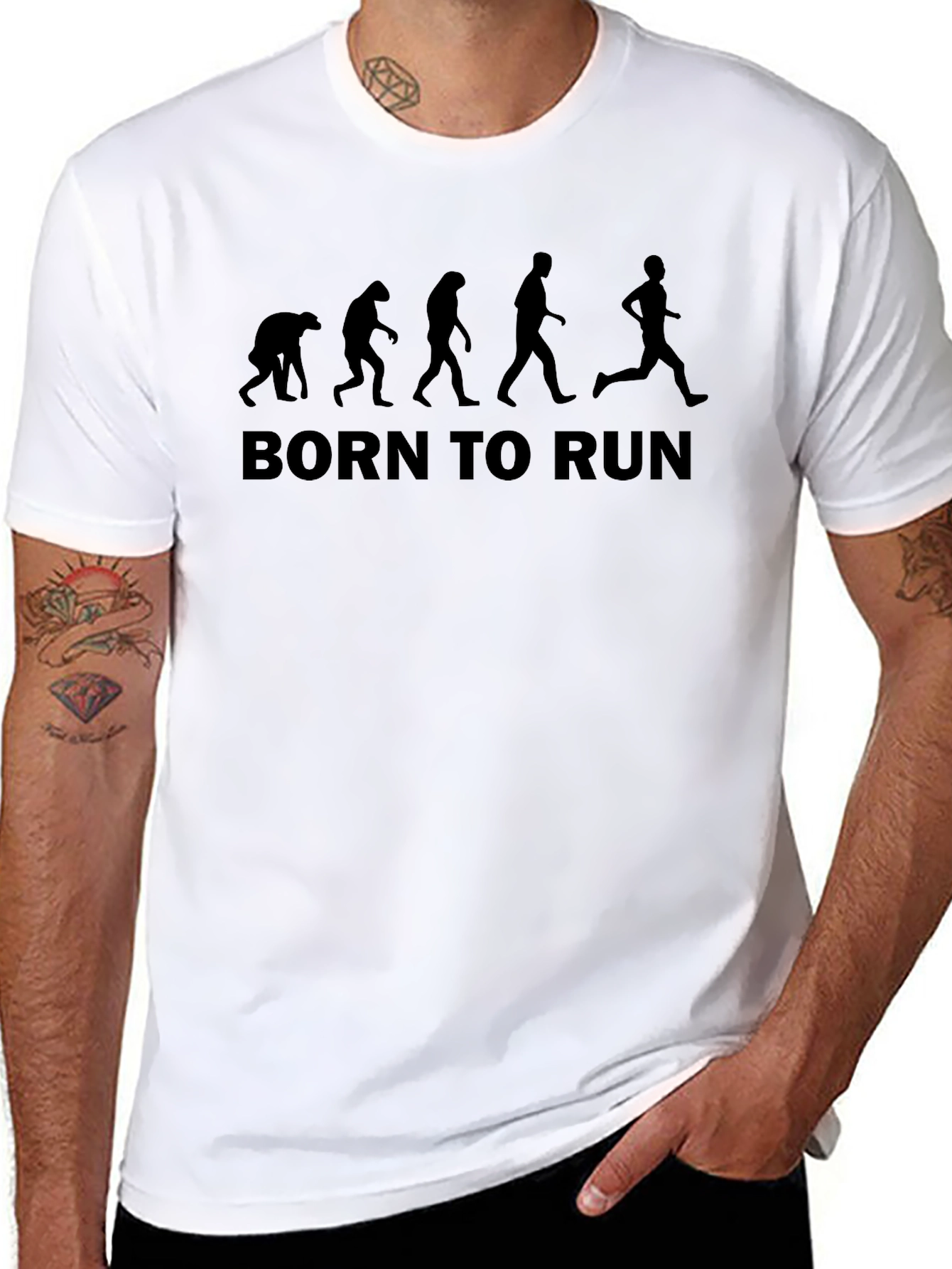 Born to Run Evolution Graphic Tee - Black