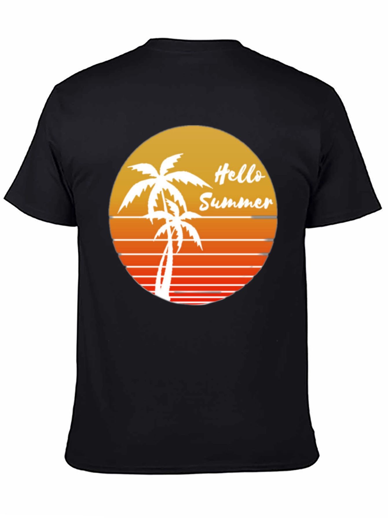 Hello Summer Graphic Tee - Black Cotton Shirt
