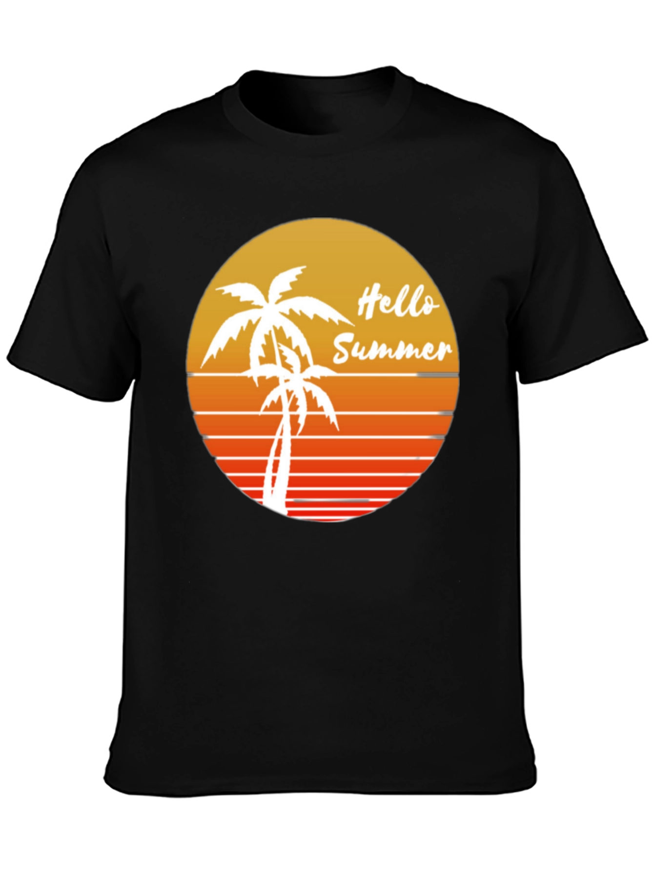 Hello Summer Graphic Tee - Black Cotton Shirt
