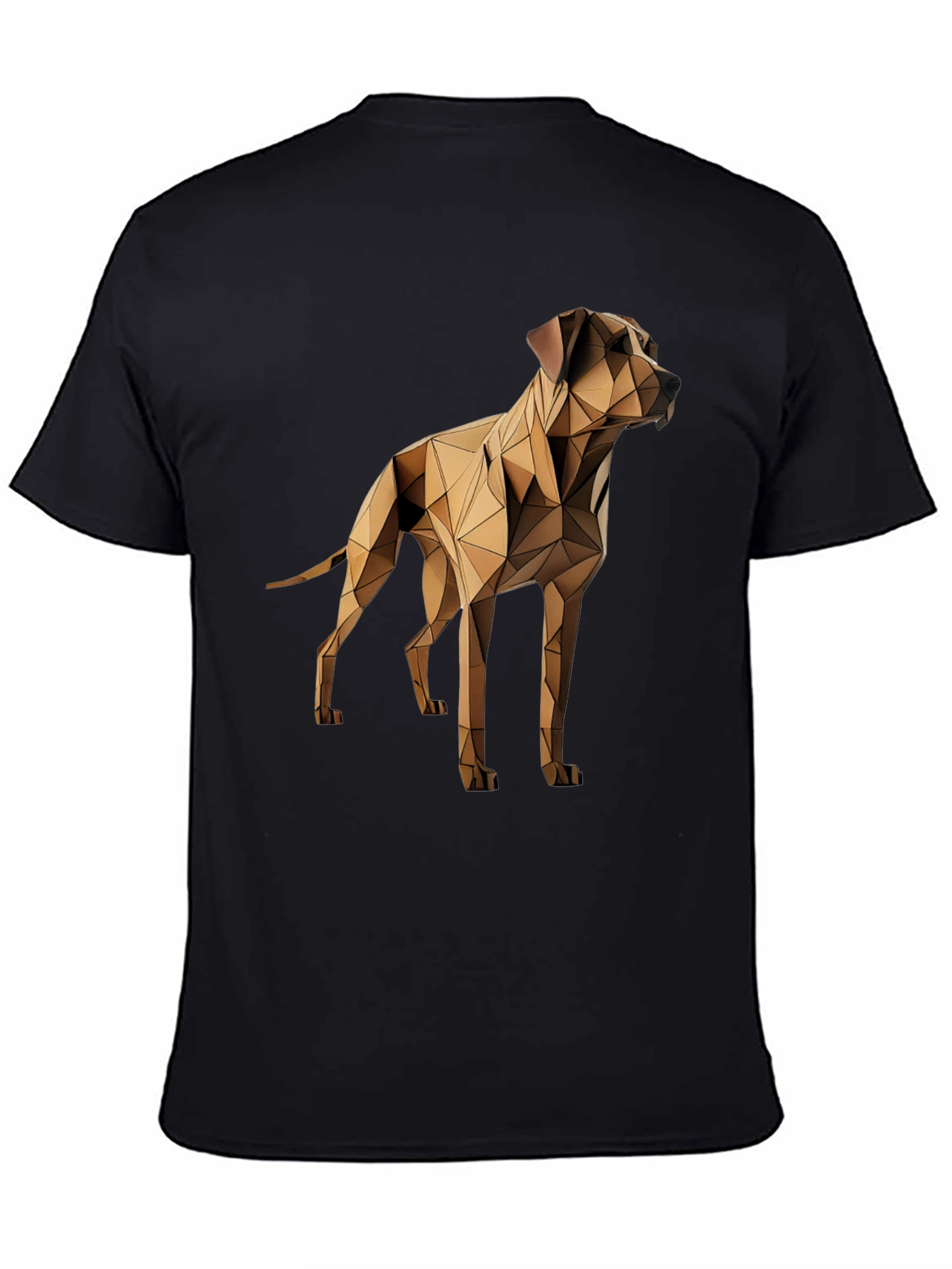 Geometric Dog Graphic Tee - Black