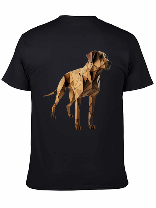 Geometric Dog Graphic Tee - Black